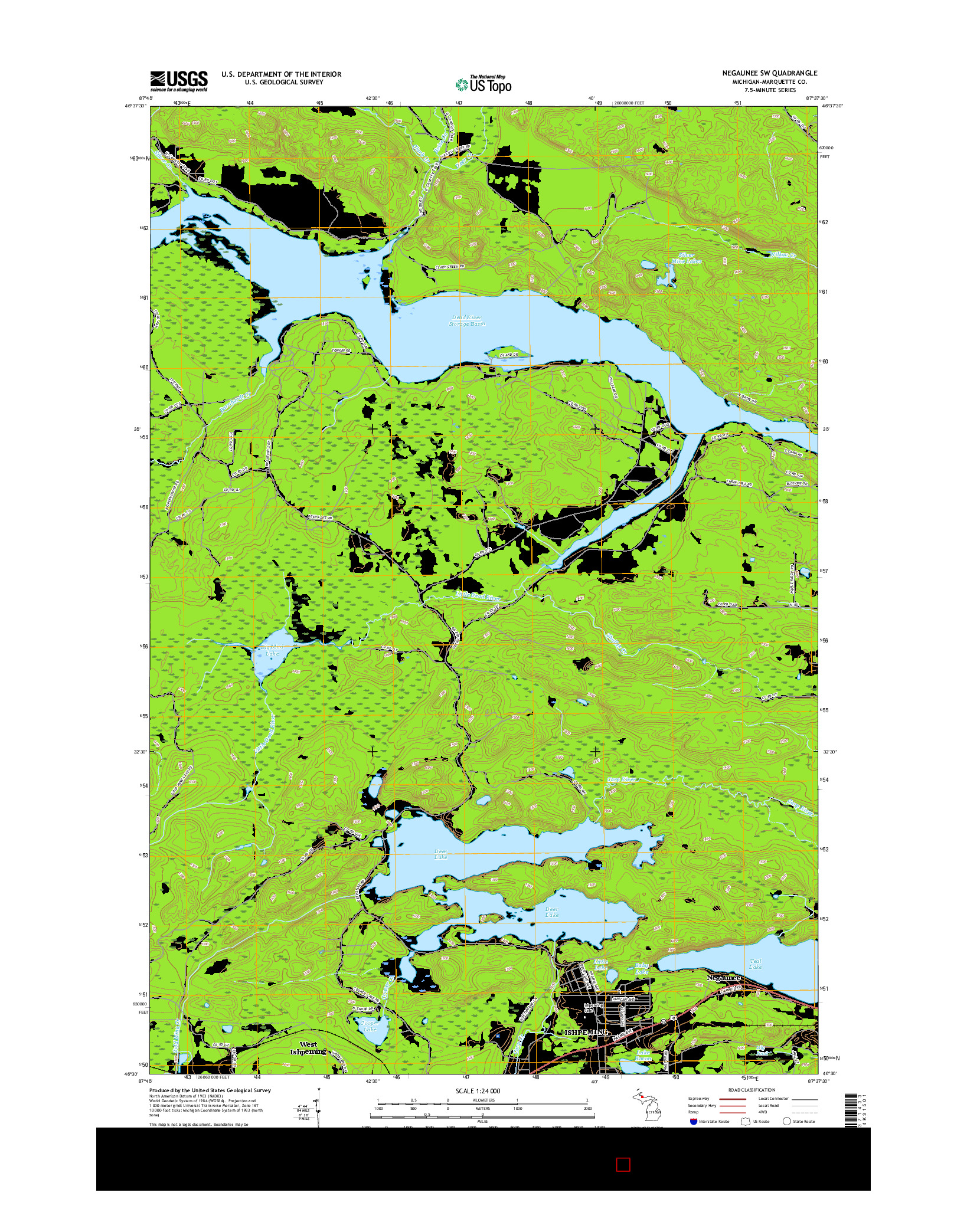 USGS US TOPO 7.5-MINUTE MAP FOR NEGAUNEE SW, MI 2017