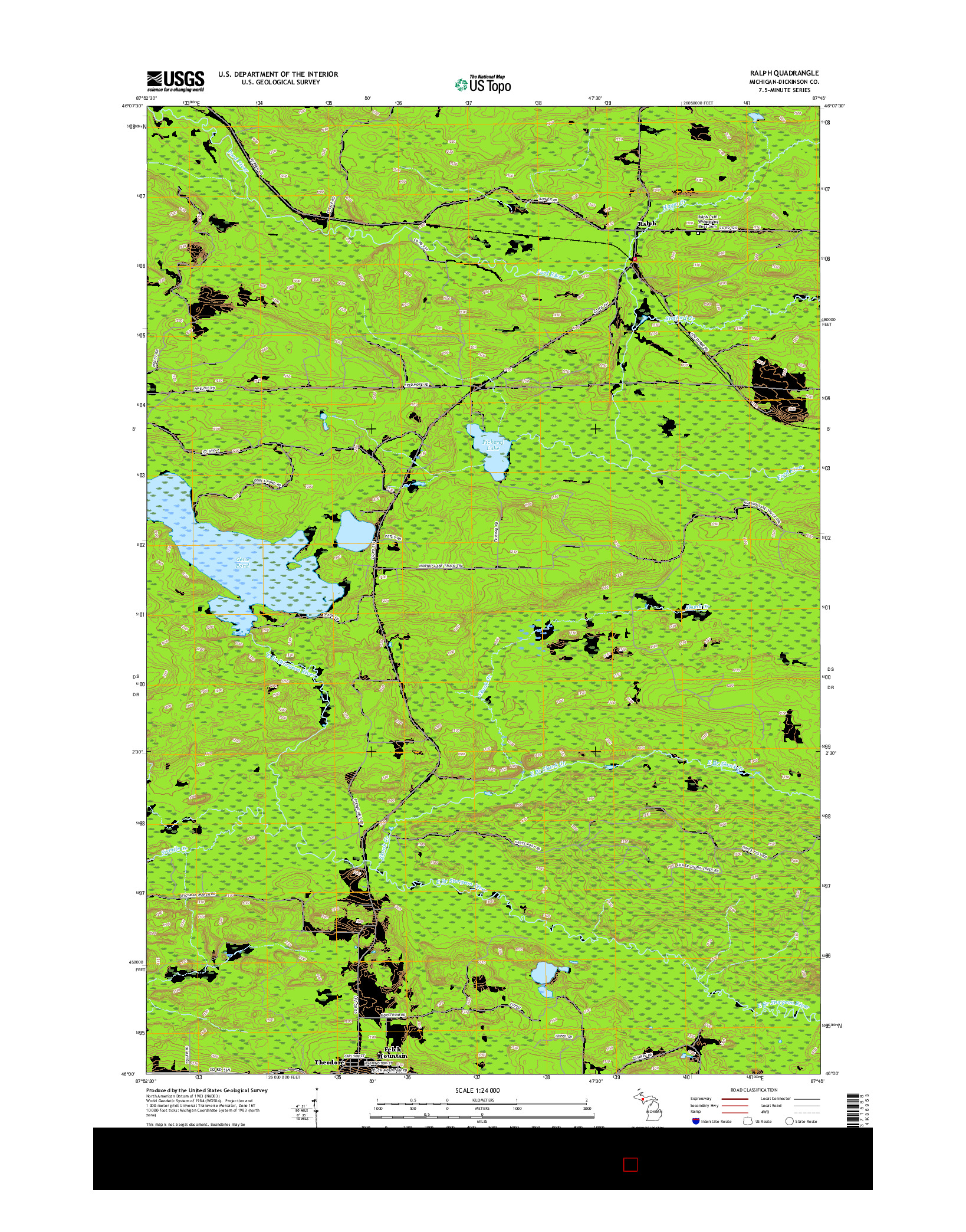 USGS US TOPO 7.5-MINUTE MAP FOR RALPH, MI 2017