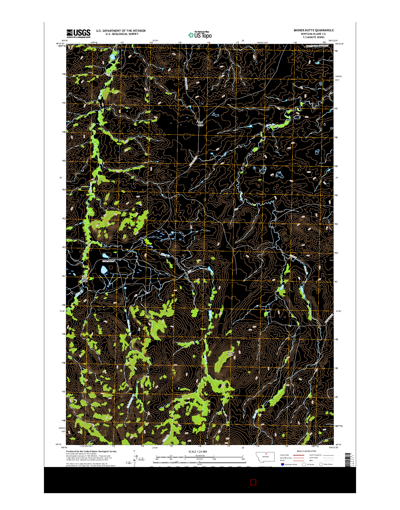 USGS US TOPO 7.5-MINUTE MAP FOR BARBER BUTTE, MT 2017