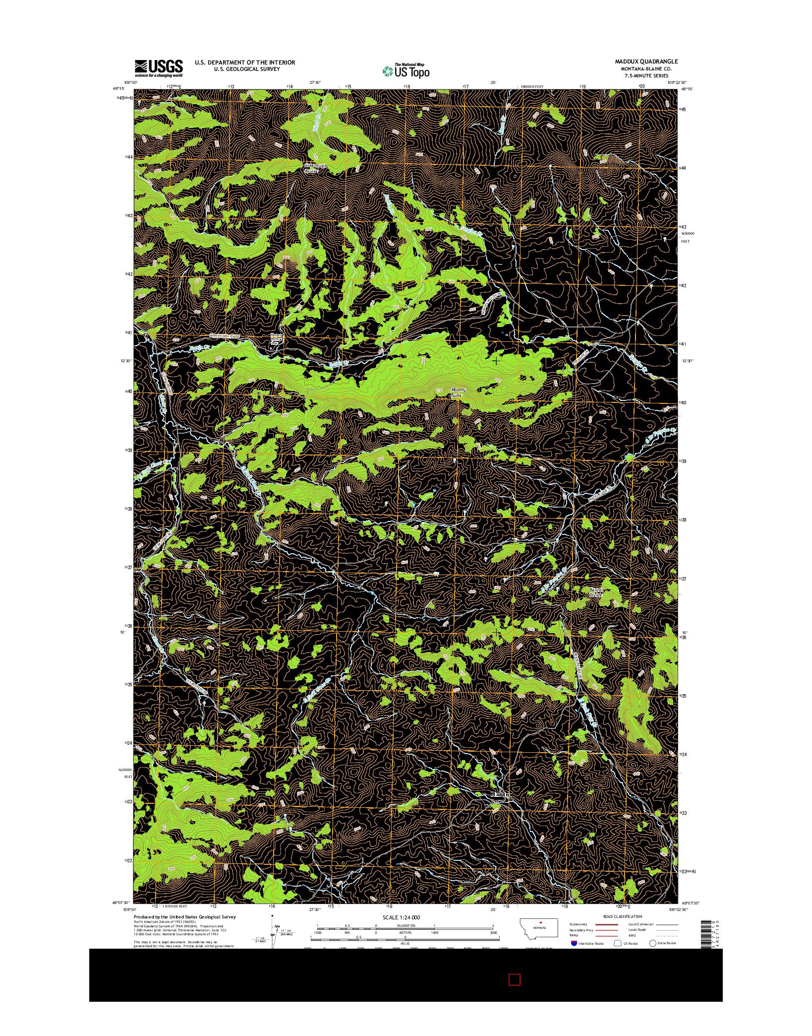 USGS US TOPO 7.5-MINUTE MAP FOR MADDUX, MT 2017