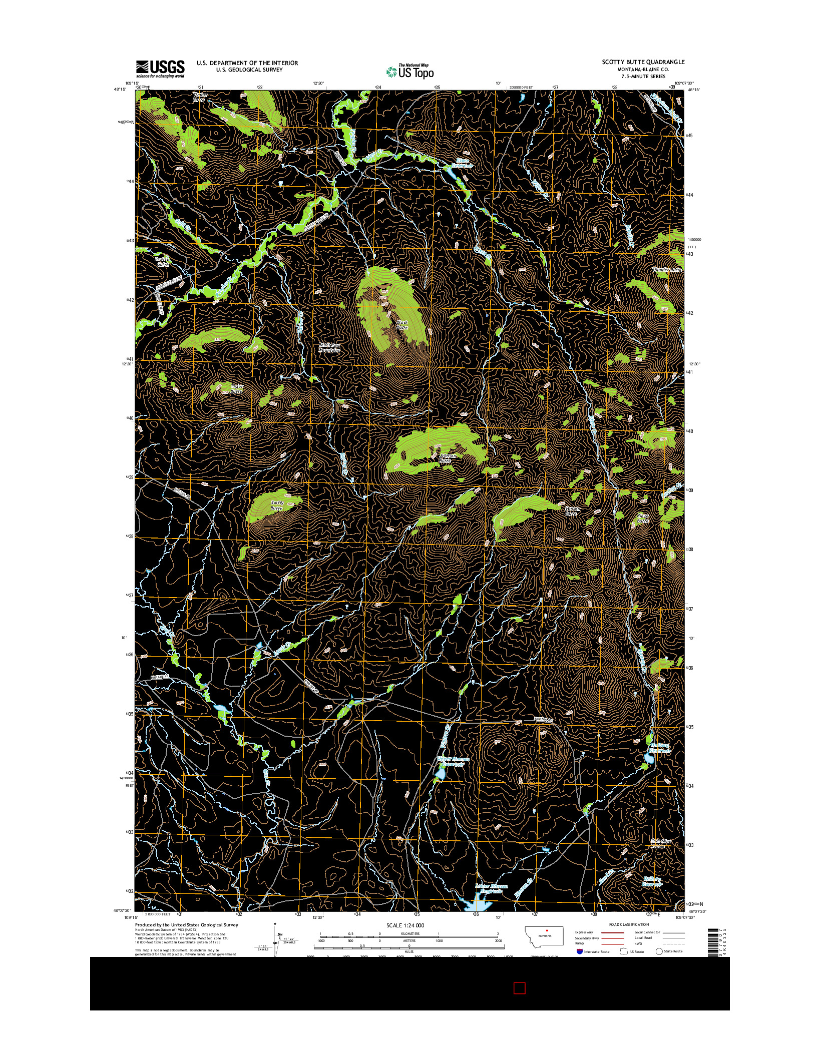 USGS US TOPO 7.5-MINUTE MAP FOR SCOTTY BUTTE, MT 2017