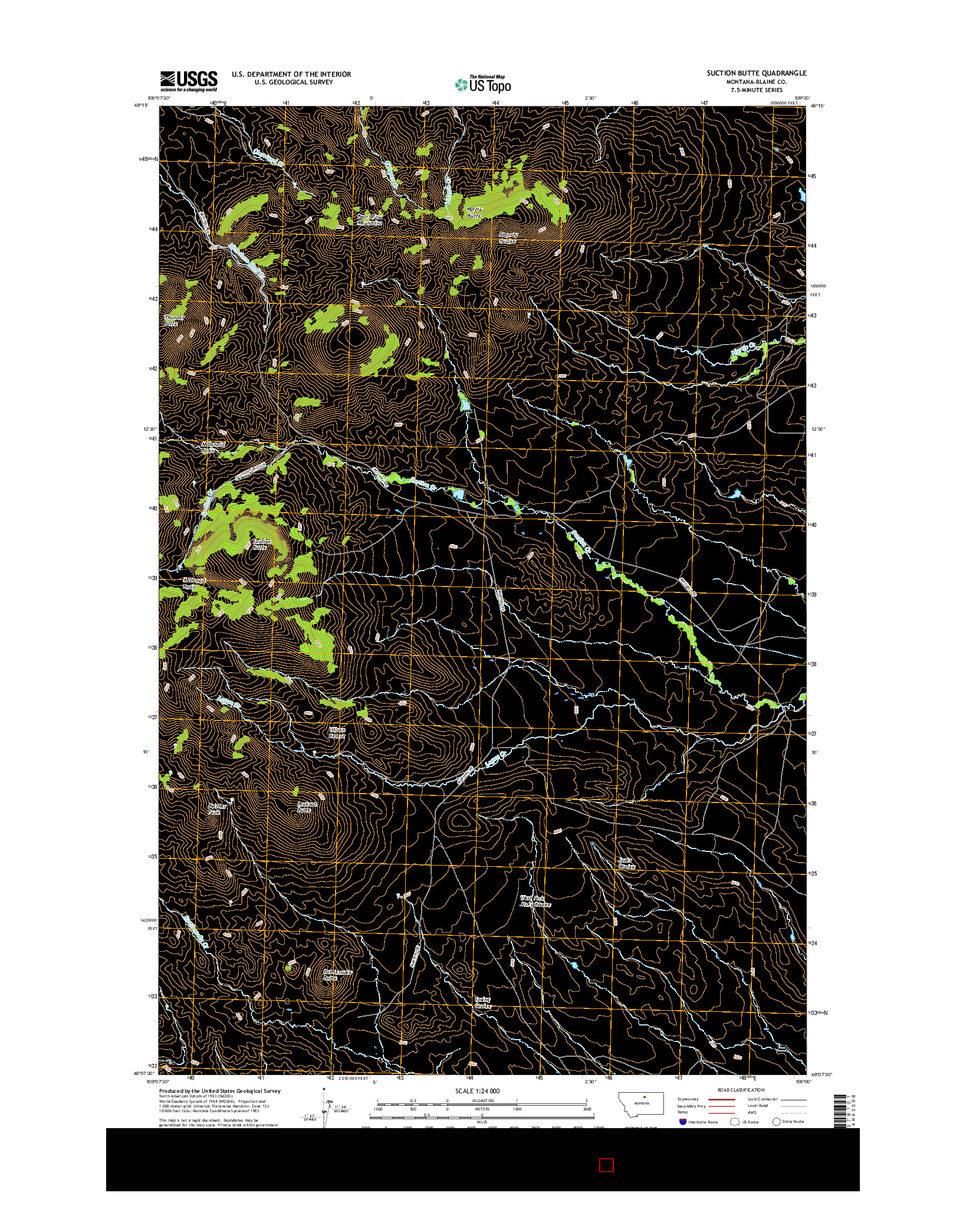 USGS US TOPO 7.5-MINUTE MAP FOR SUCTION BUTTE, MT 2017