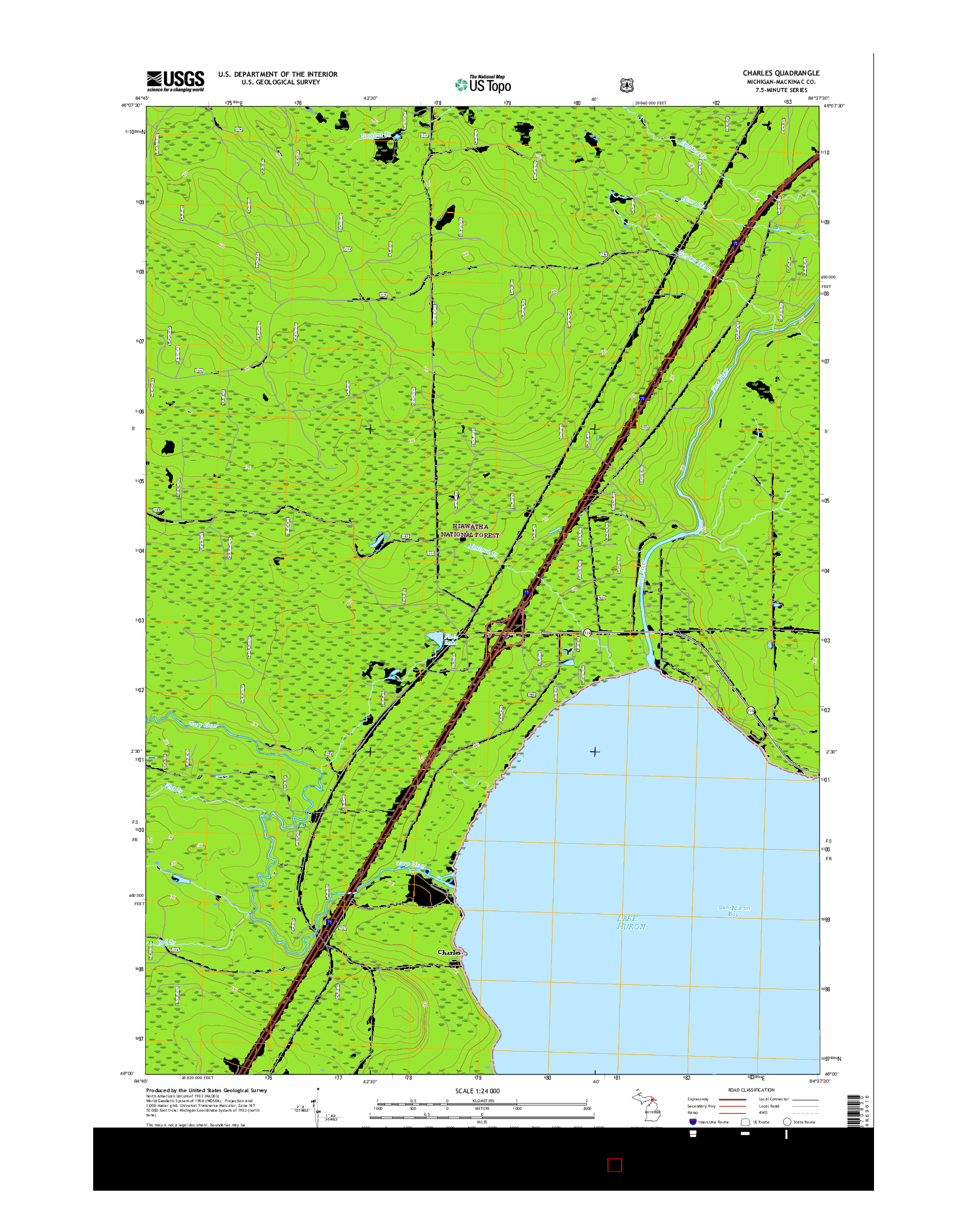 USGS US TOPO 7.5-MINUTE MAP FOR CHARLES, MI 2017