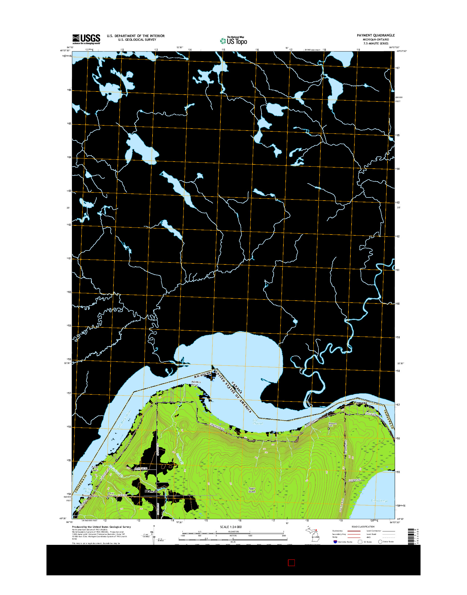 USGS US TOPO 7.5-MINUTE MAP FOR PAYMENT, MI-ON 2017