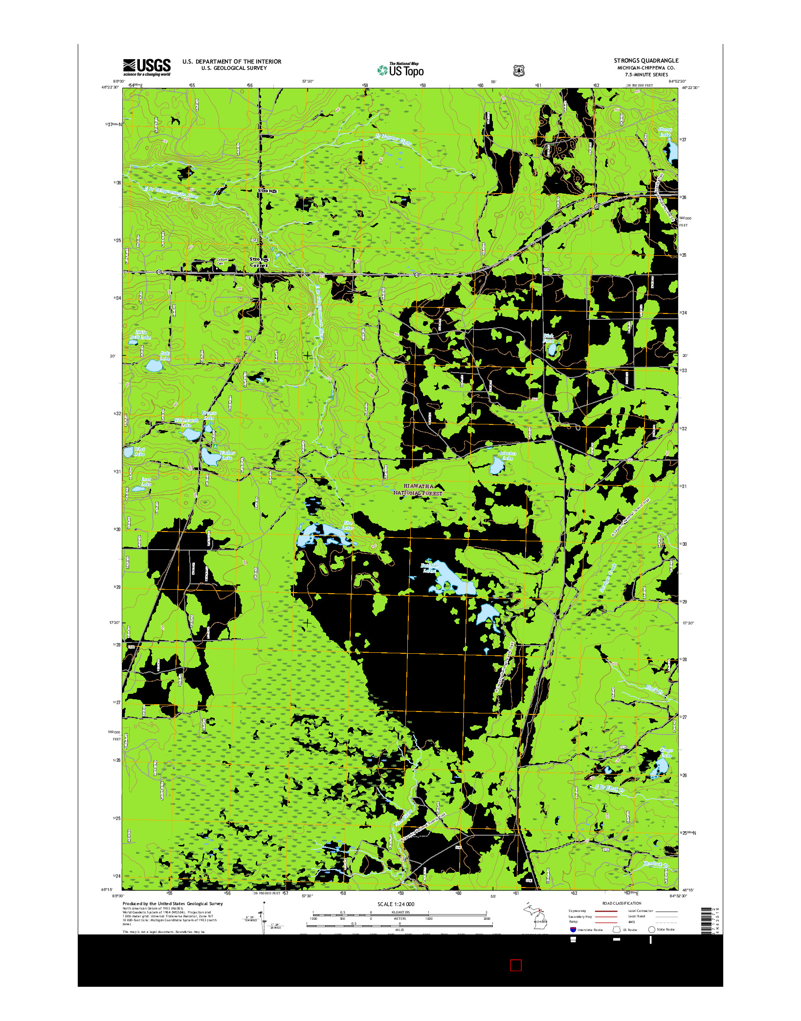 USGS US TOPO 7.5-MINUTE MAP FOR STRONGS, MI 2017