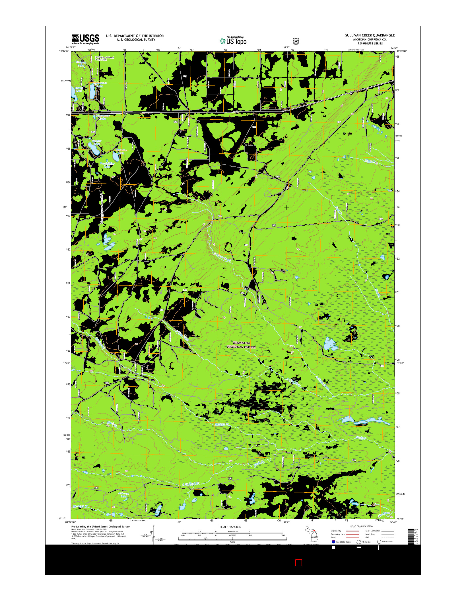 USGS US TOPO 7.5-MINUTE MAP FOR SULLIVAN CREEK, MI 2017