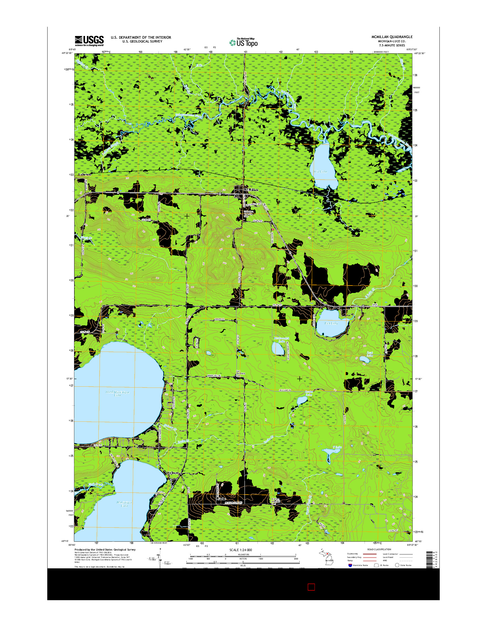 USGS US TOPO 7.5-MINUTE MAP FOR MCMILLAN, MI 2017