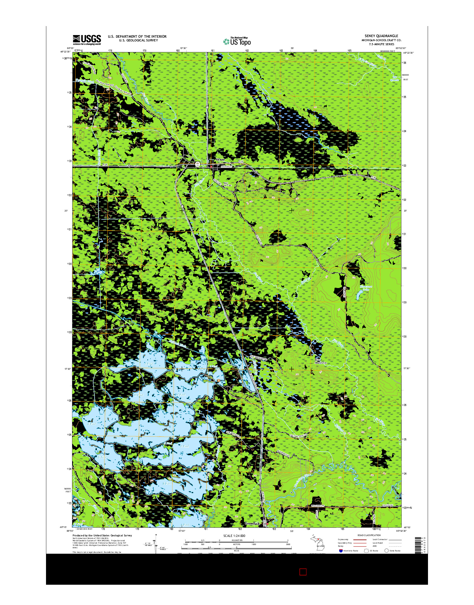 USGS US TOPO 7.5-MINUTE MAP FOR SENEY, MI 2017