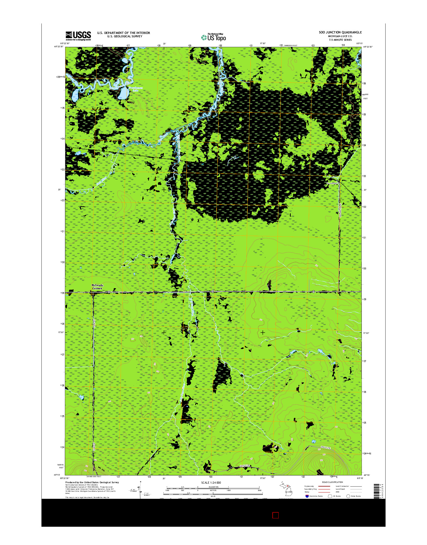 USGS US TOPO 7.5-MINUTE MAP FOR SOO JUNCTION, MI 2017