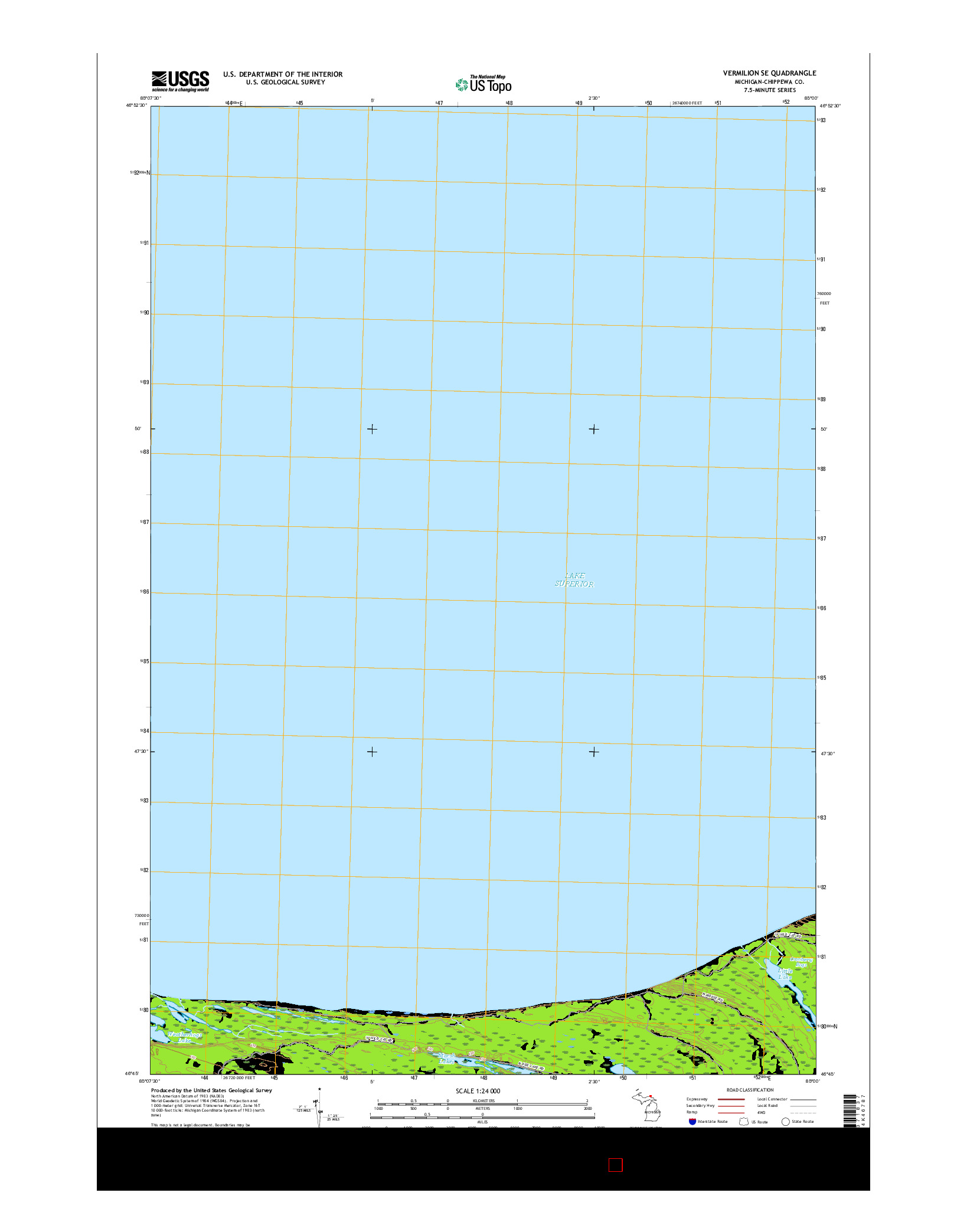 USGS US TOPO 7.5-MINUTE MAP FOR VERMILION SE, MI 2017