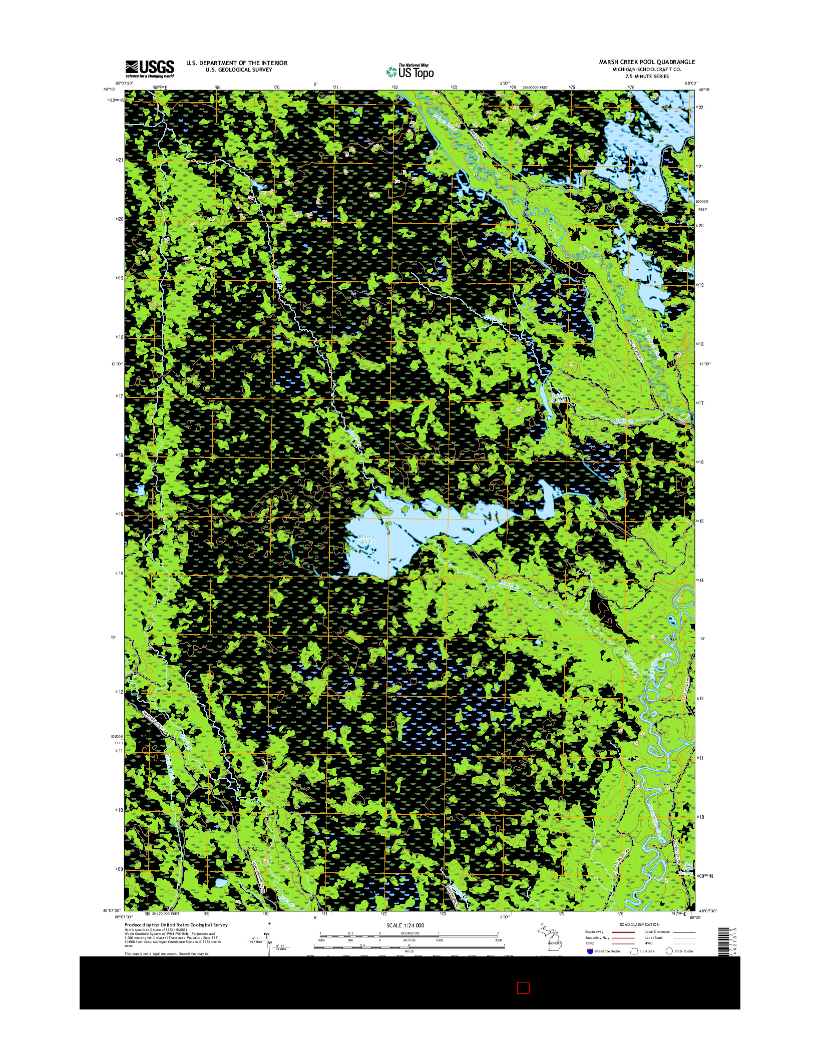 USGS US TOPO 7.5-MINUTE MAP FOR MARSH CREEK POOL, MI 2017