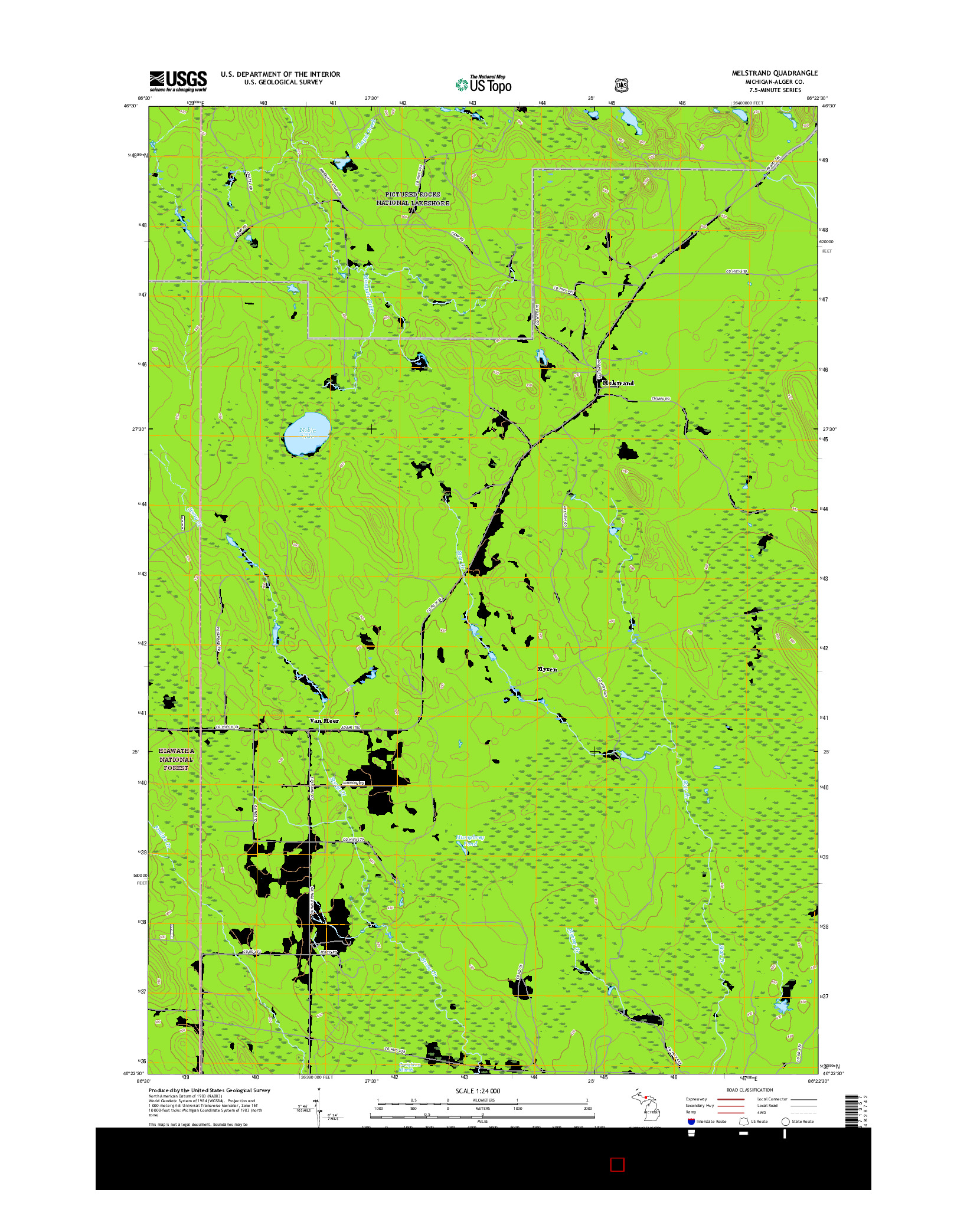 USGS US TOPO 7.5-MINUTE MAP FOR MELSTRAND, MI 2017