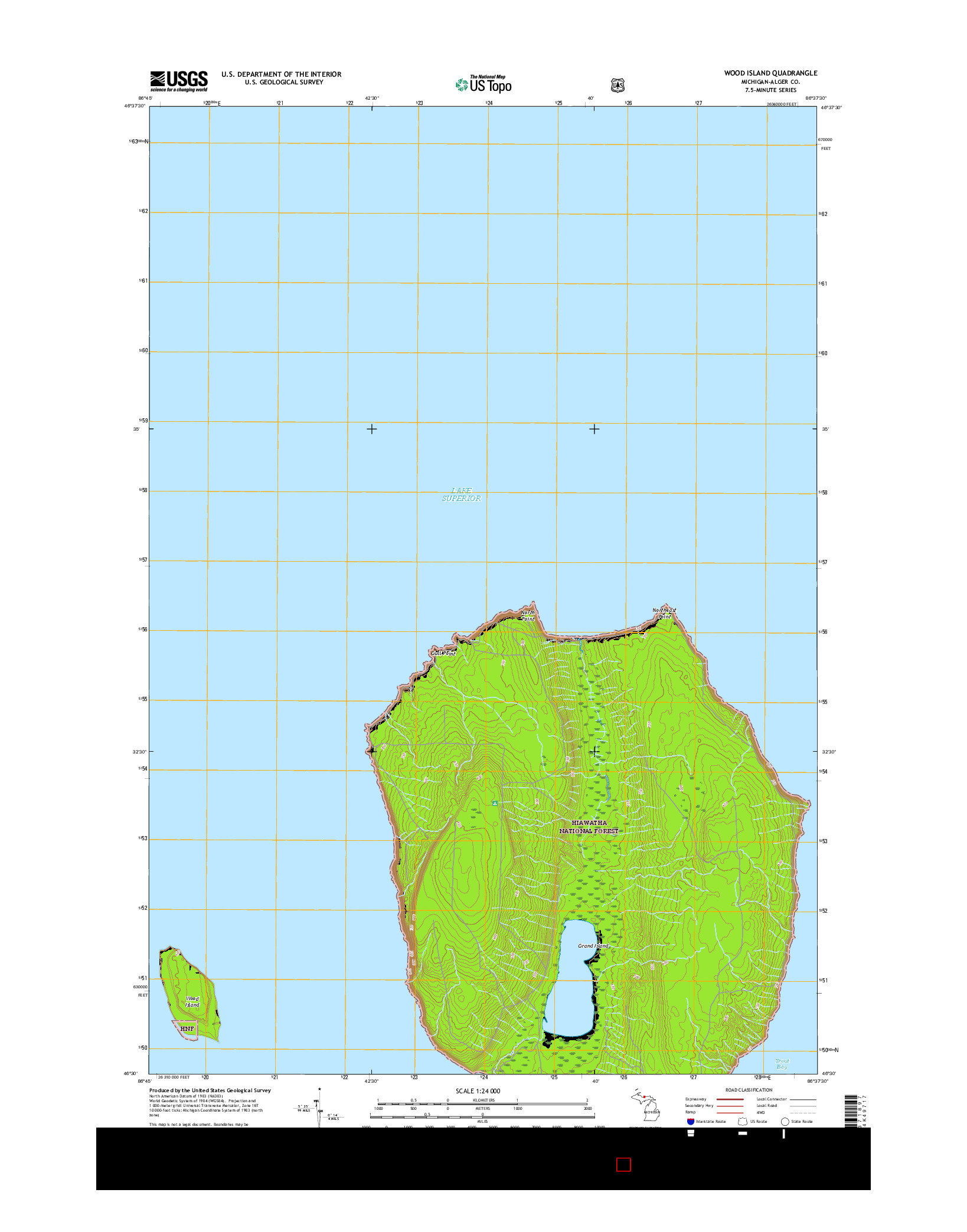USGS US TOPO 7.5-MINUTE MAP FOR WOOD ISLAND, MI 2017