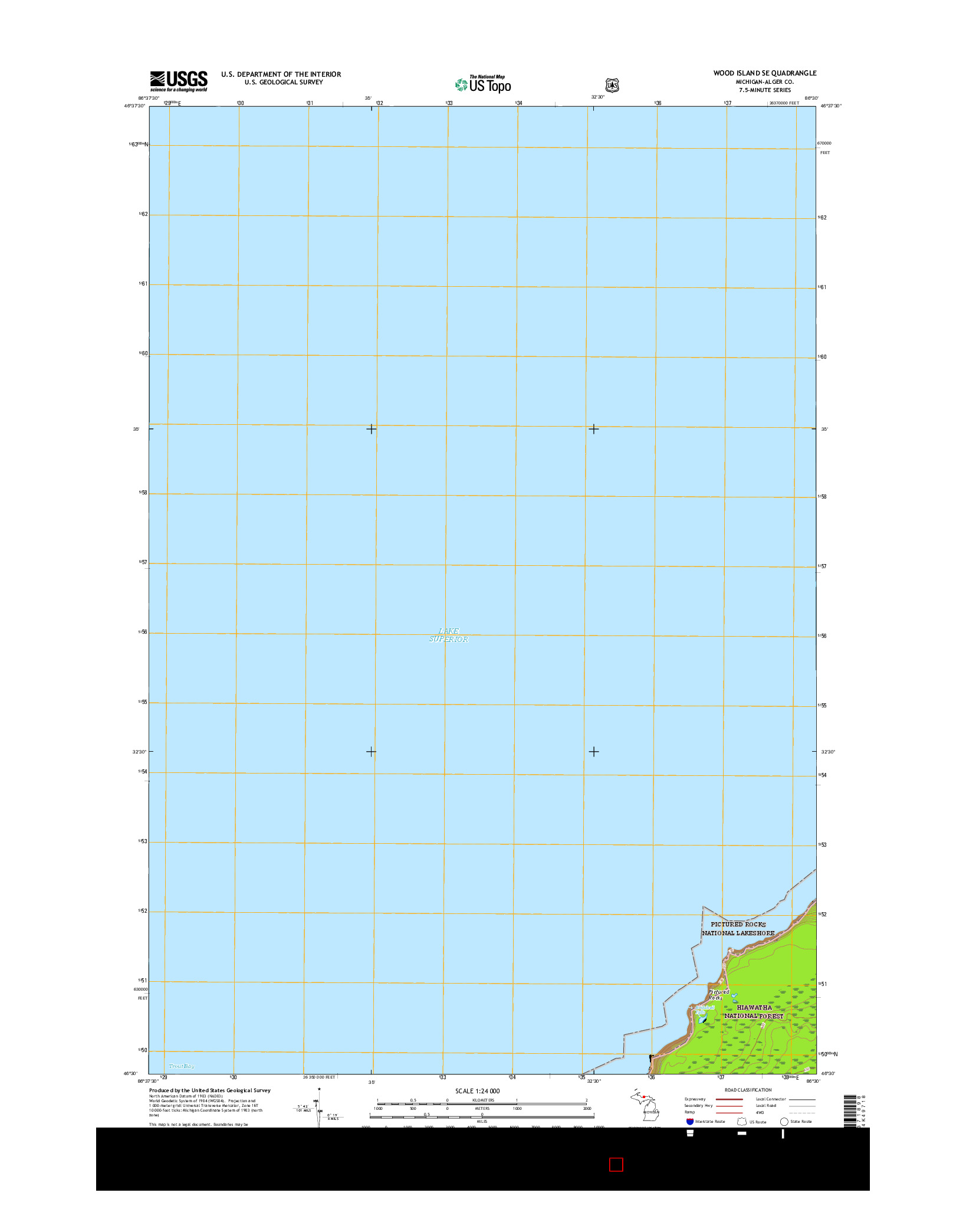 USGS US TOPO 7.5-MINUTE MAP FOR WOOD ISLAND SE, MI 2017