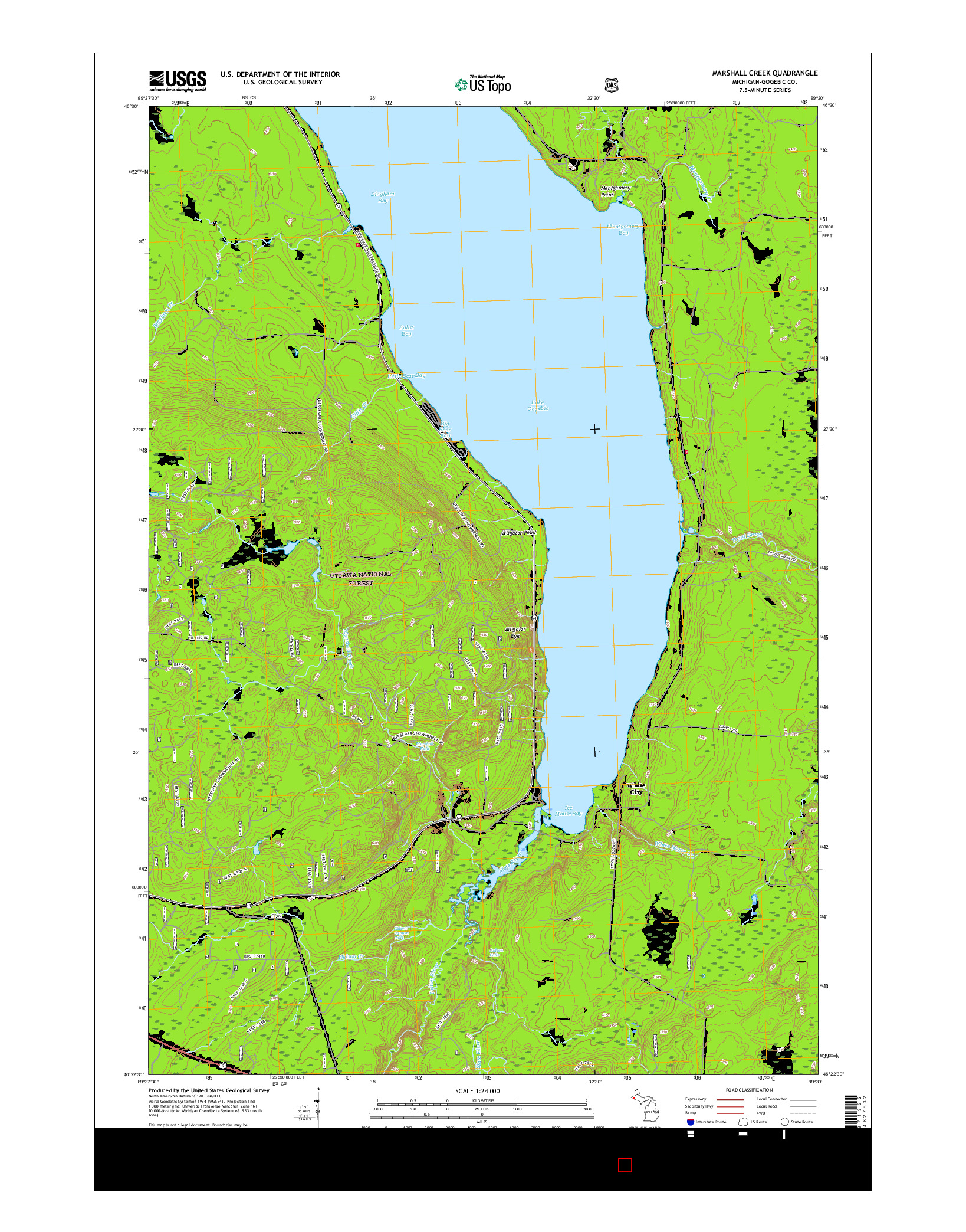 USGS US TOPO 7.5-MINUTE MAP FOR MARSHALL CREEK, MI 2017