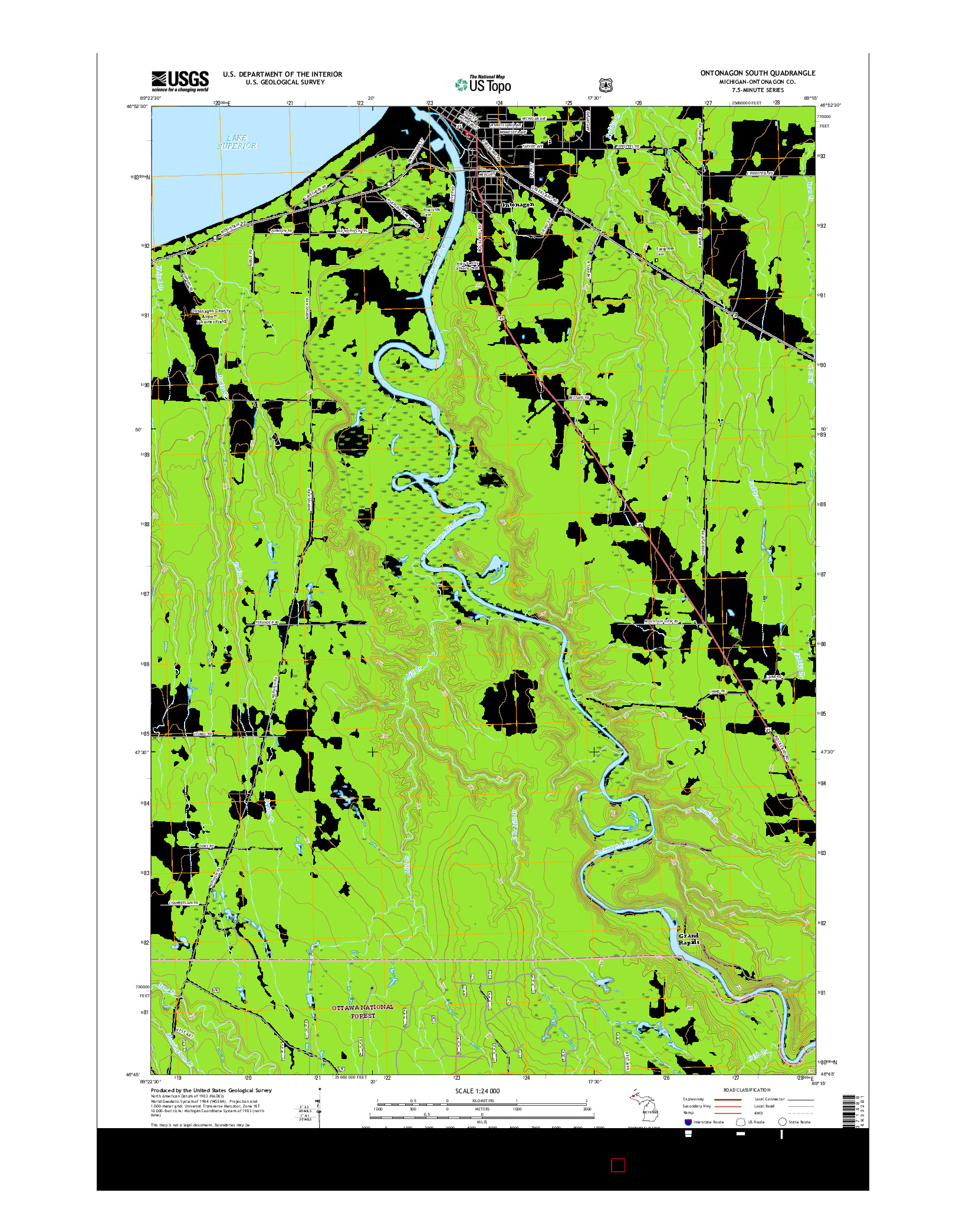 USGS US TOPO 7.5-MINUTE MAP FOR ONTONAGON SOUTH, MI 2017