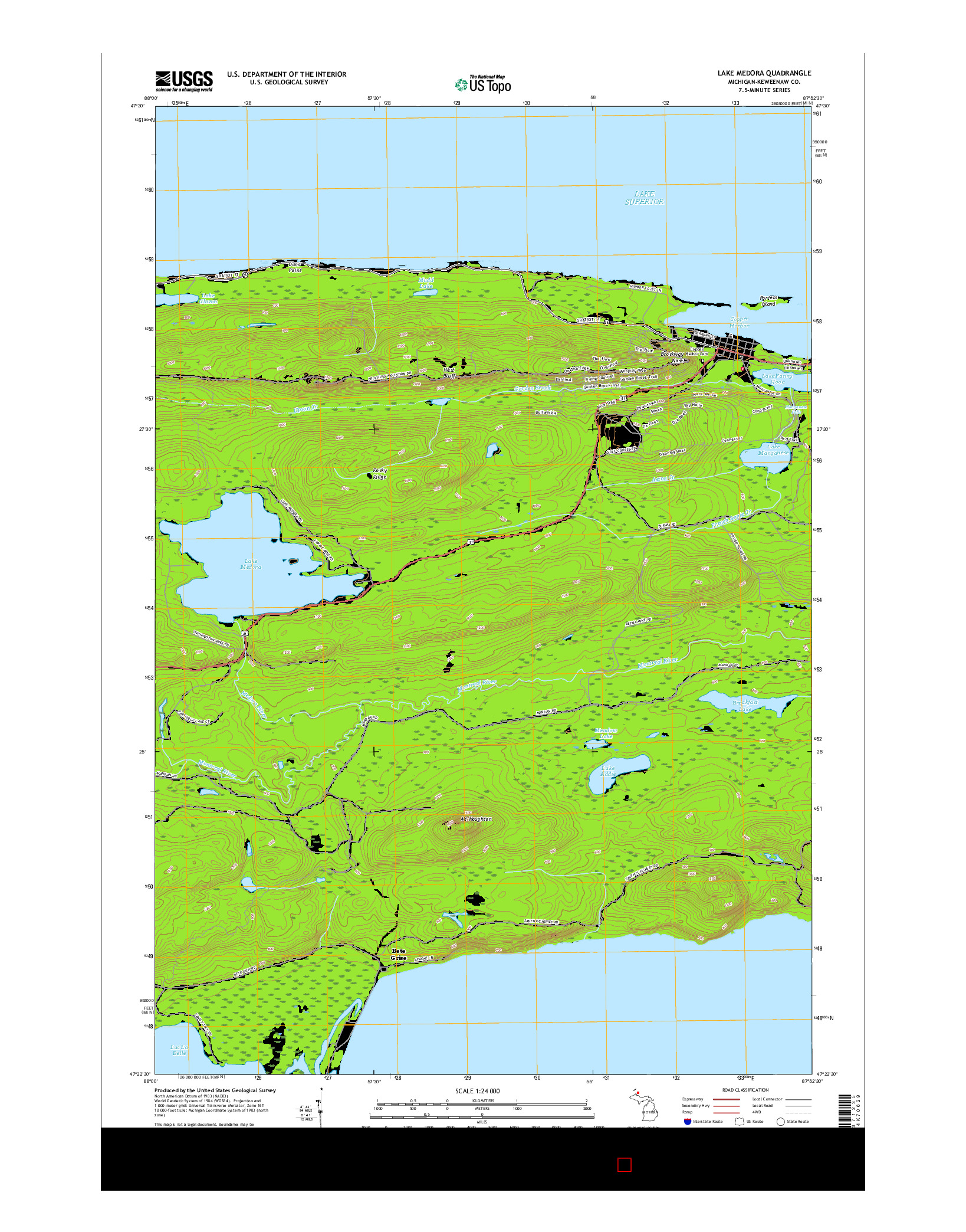 USGS US TOPO 7.5-MINUTE MAP FOR LAKE MEDORA, MI 2017