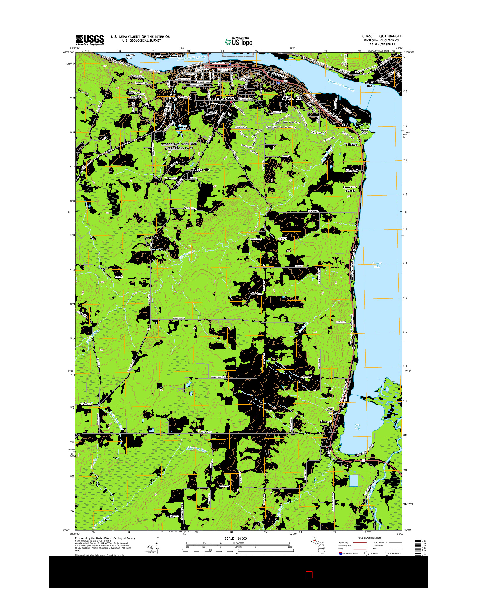 USGS US TOPO 7.5-MINUTE MAP FOR CHASSELL, MI 2017