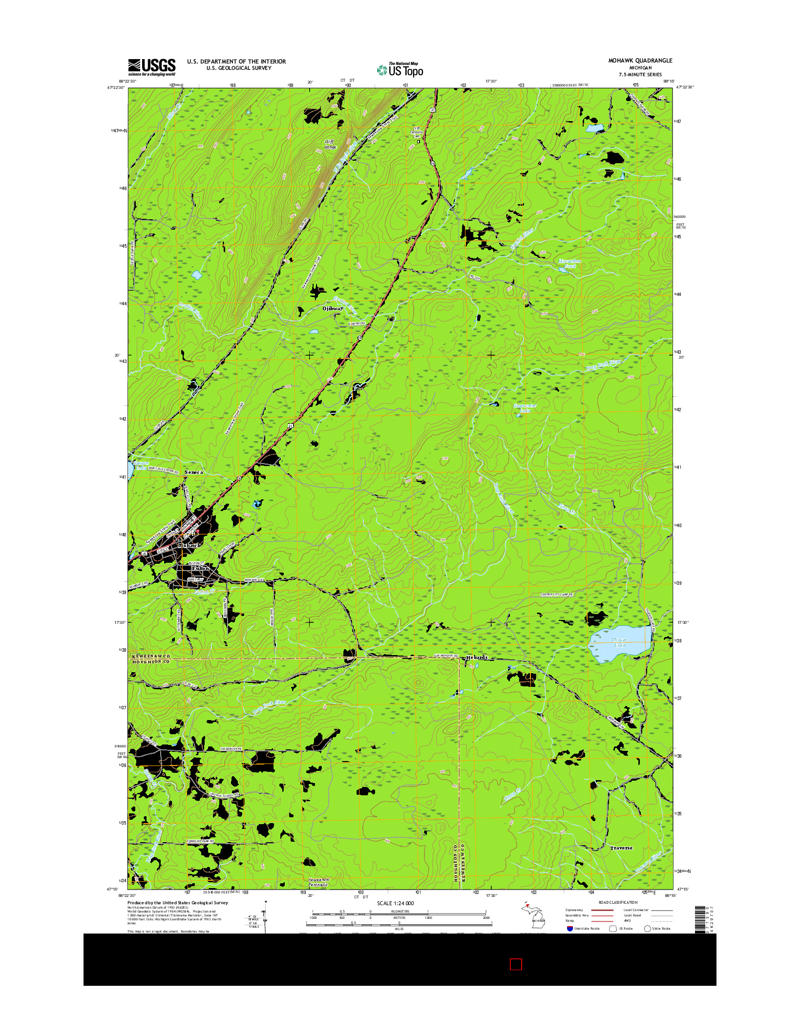 USGS US TOPO 7.5-MINUTE MAP FOR MOHAWK, MI 2017