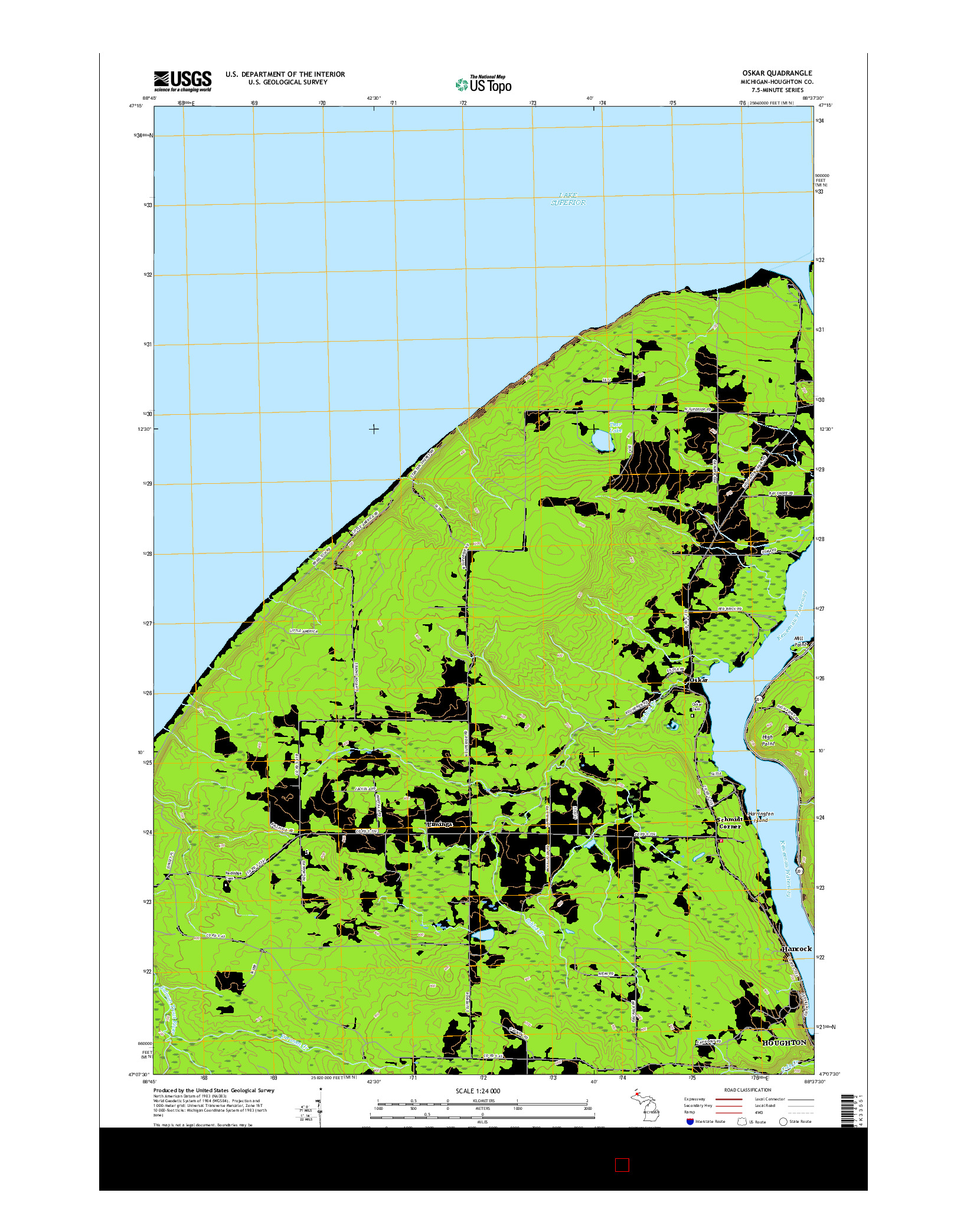 USGS US TOPO 7.5-MINUTE MAP FOR OSKAR, MI 2017