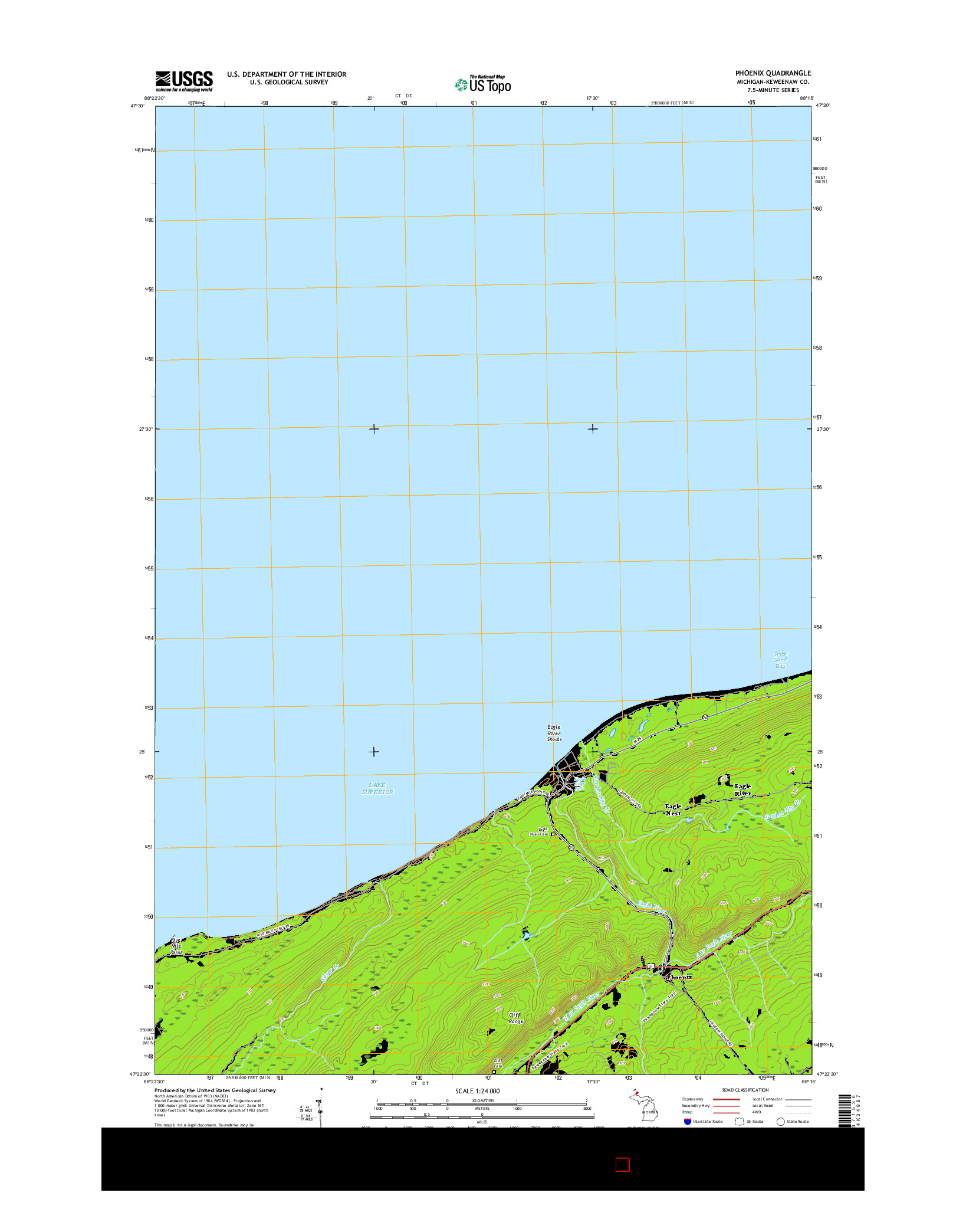 USGS US TOPO 7.5-MINUTE MAP FOR PHOENIX, MI 2017