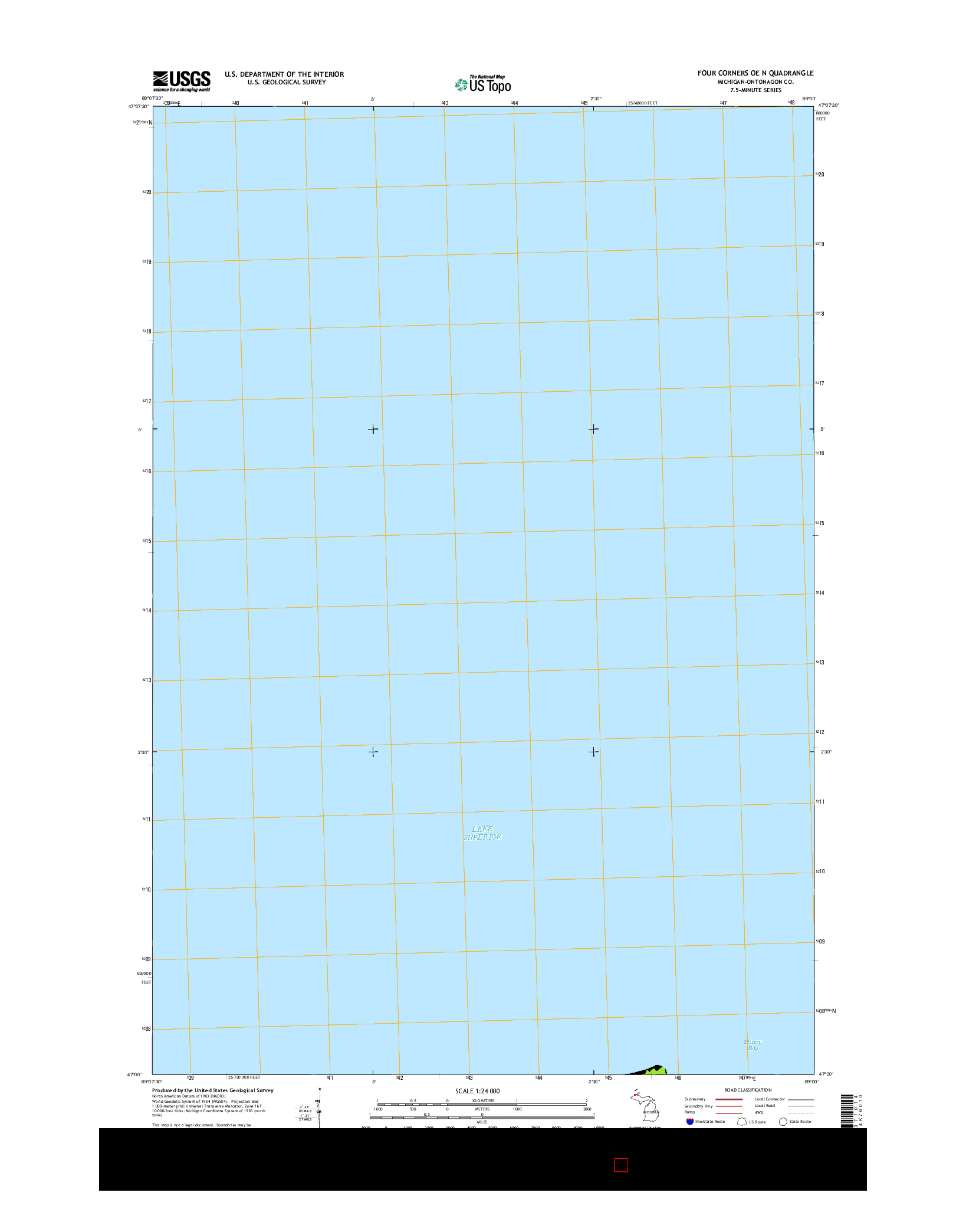 USGS US TOPO 7.5-MINUTE MAP FOR FOUR CORNERS OE N, MI 2017