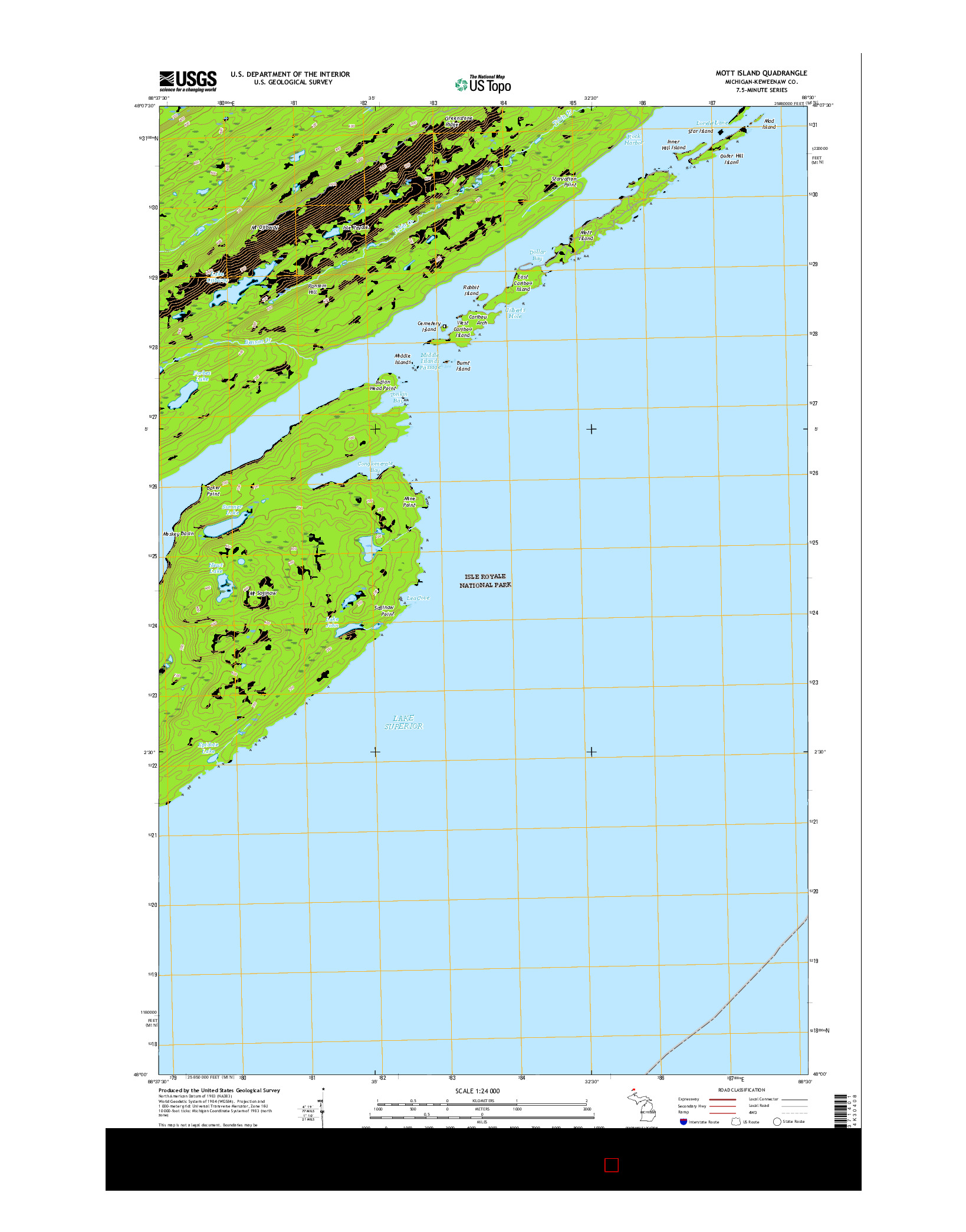 USGS US TOPO 7.5-MINUTE MAP FOR MOTT ISLAND, MI 2017