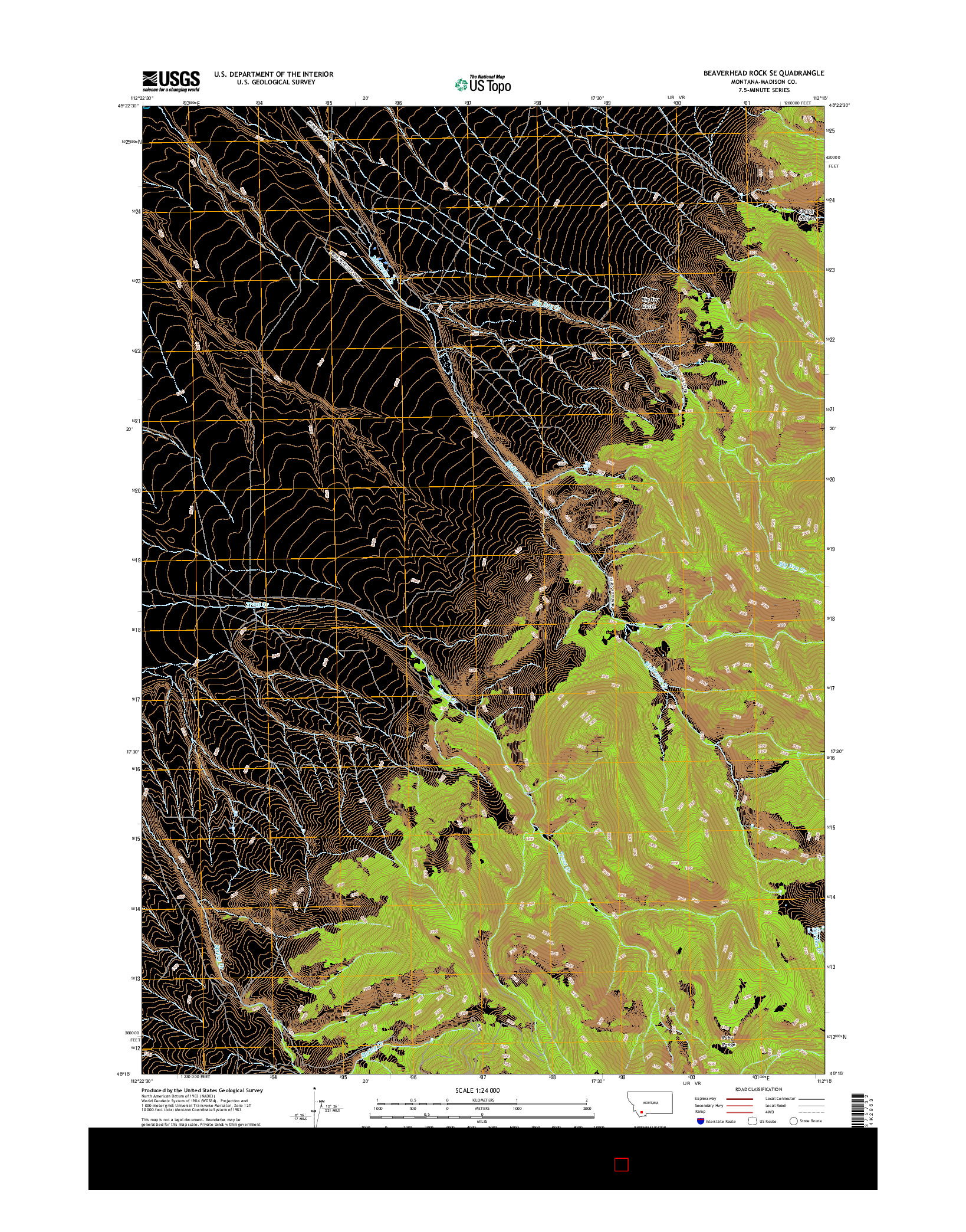 USGS US TOPO 7.5-MINUTE MAP FOR BEAVERHEAD ROCK SE, MT 2017