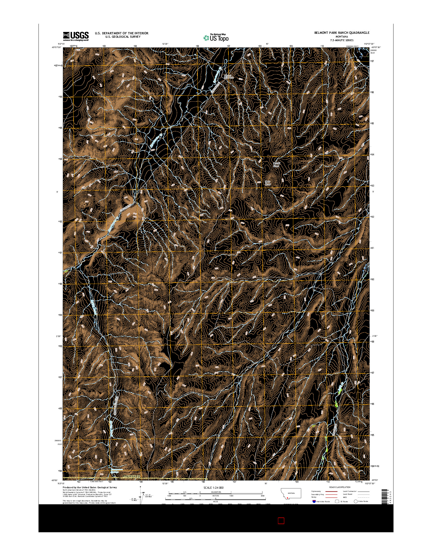USGS US TOPO 7.5-MINUTE MAP FOR BELMONT PARK RANCH, MT 2017