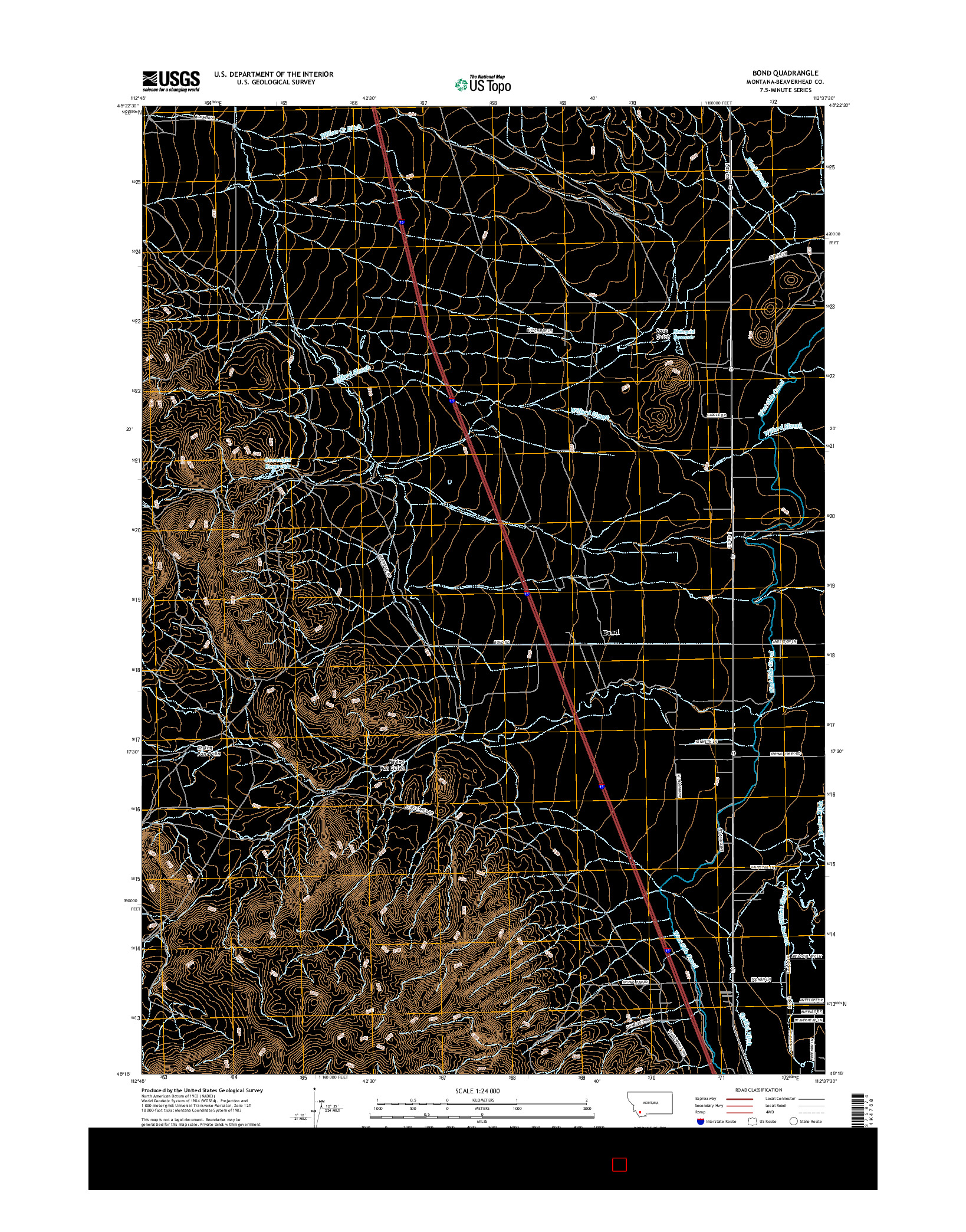USGS US TOPO 7.5-MINUTE MAP FOR BOND, MT 2017