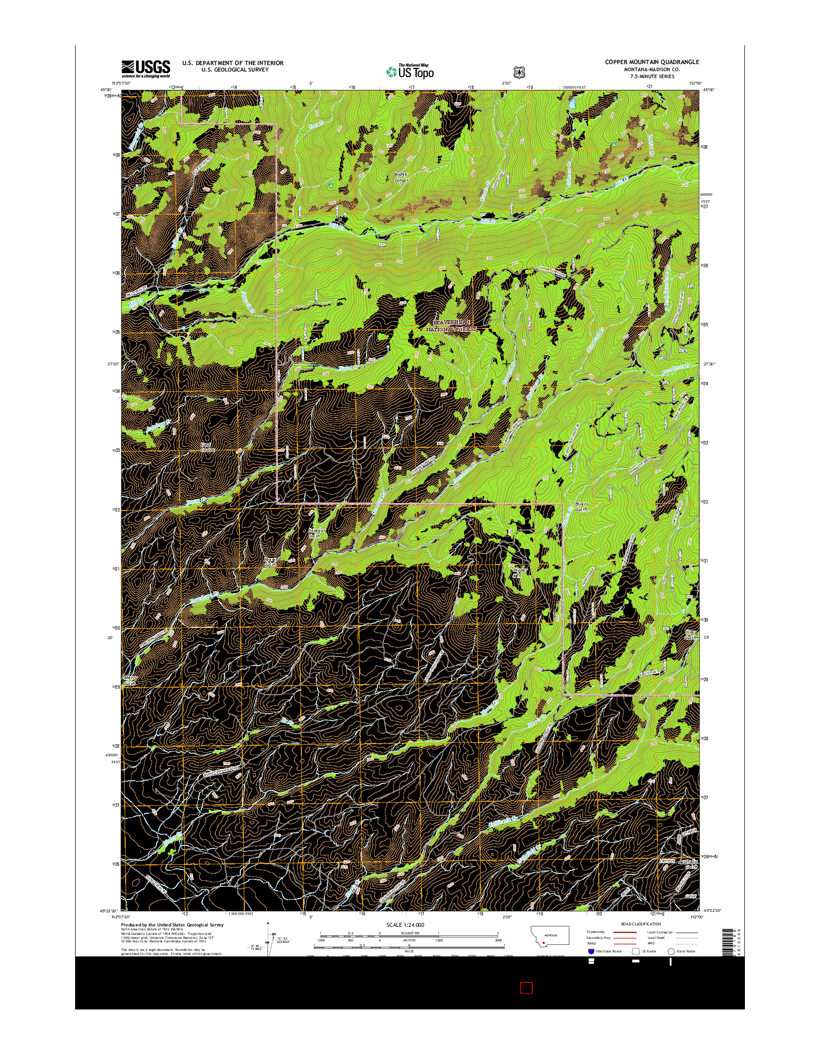 USGS US TOPO 7.5-MINUTE MAP FOR COPPER MOUNTAIN, MT 2017
