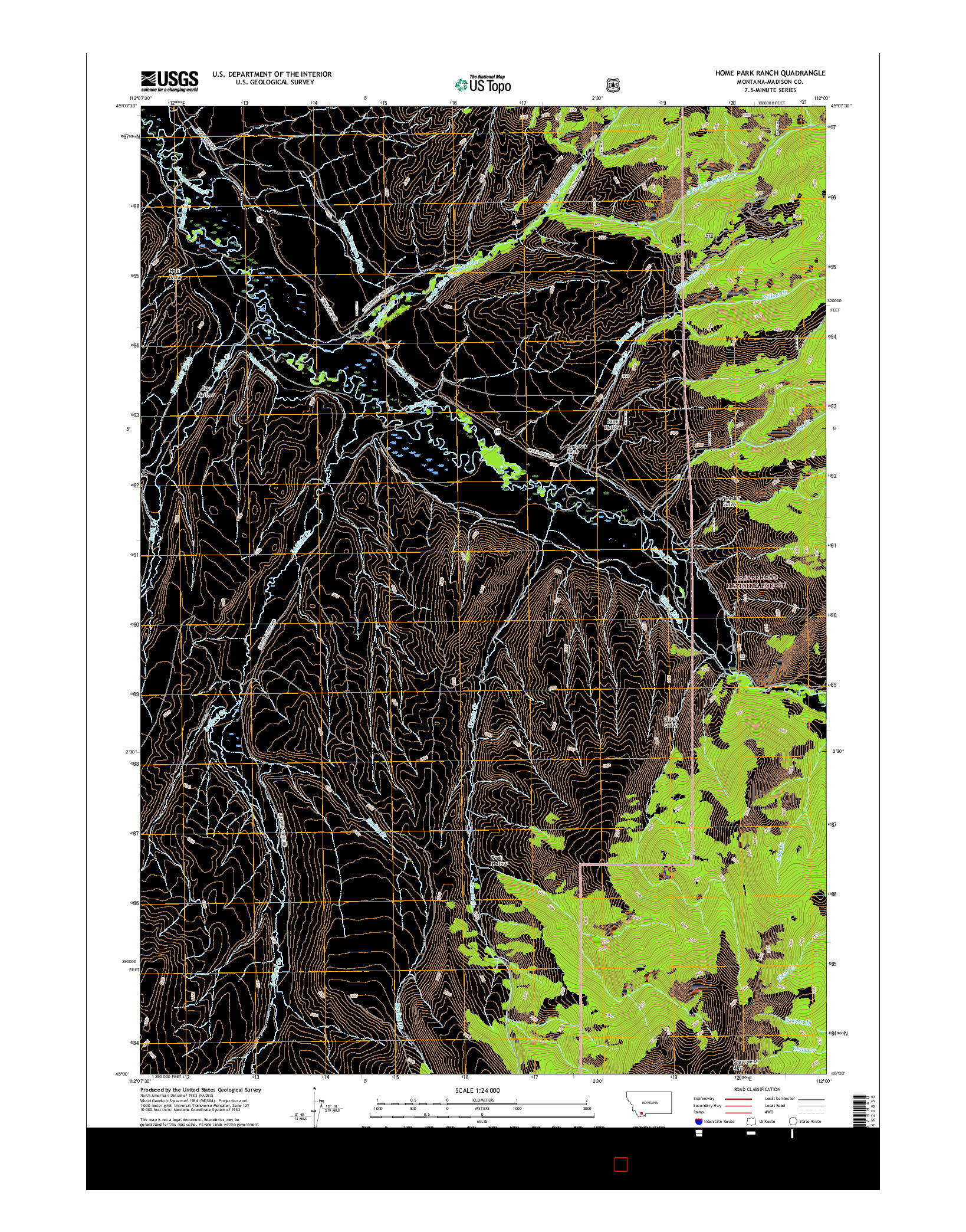 USGS US TOPO 7.5-MINUTE MAP FOR HOME PARK RANCH, MT 2017