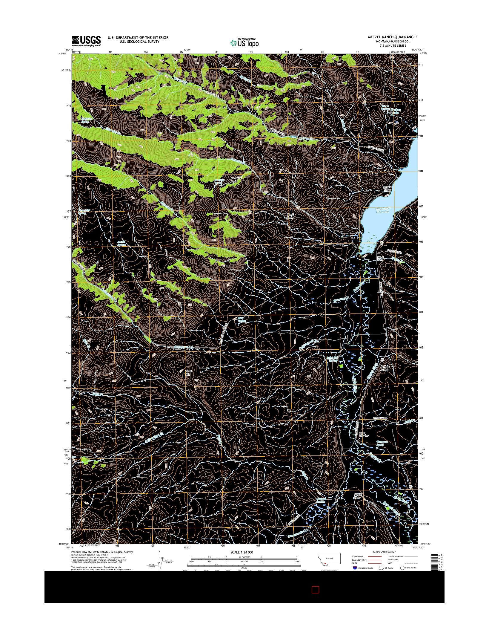 USGS US TOPO 7.5-MINUTE MAP FOR METZEL RANCH, MT 2017