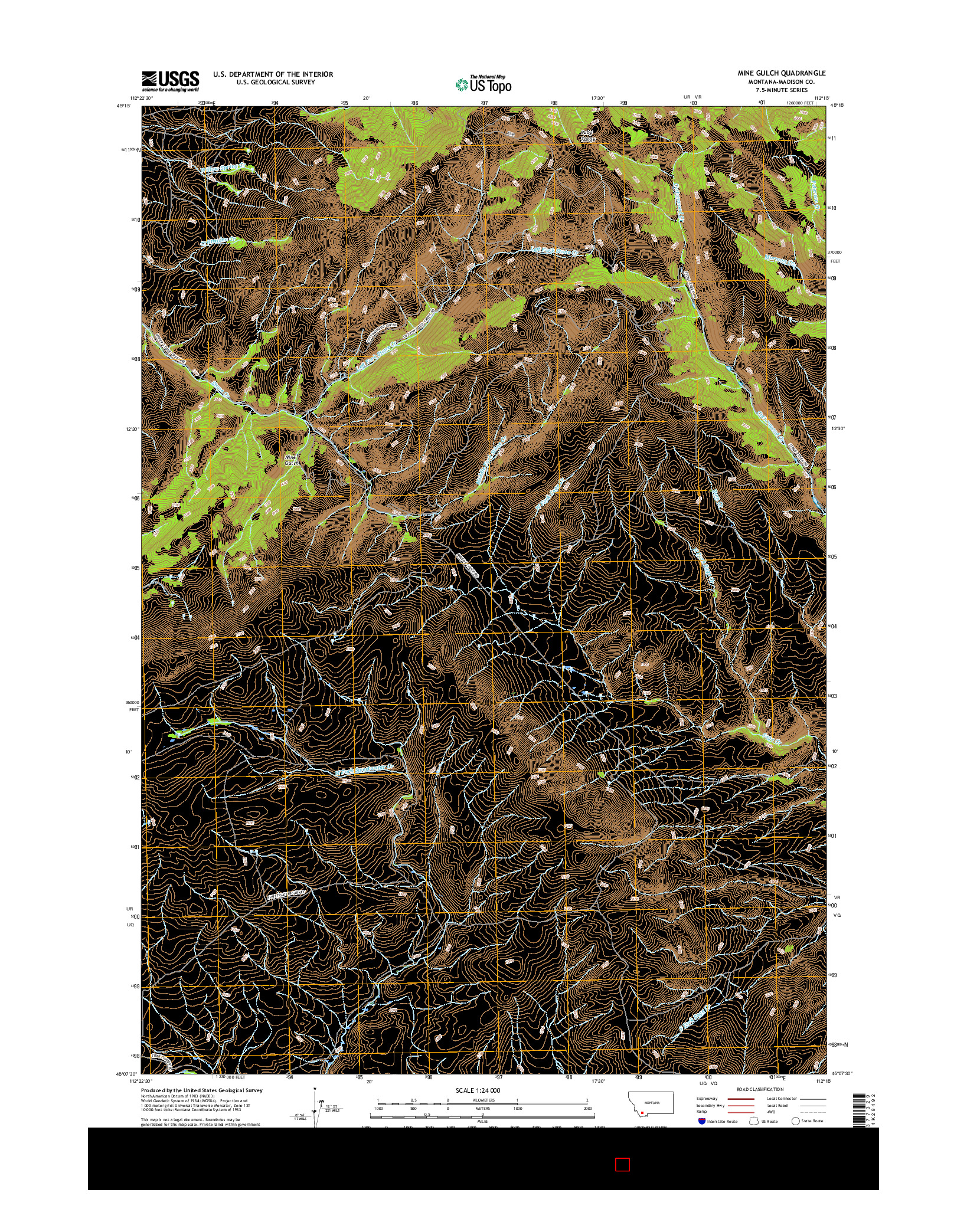 USGS US TOPO 7.5-MINUTE MAP FOR MINE GULCH, MT 2017