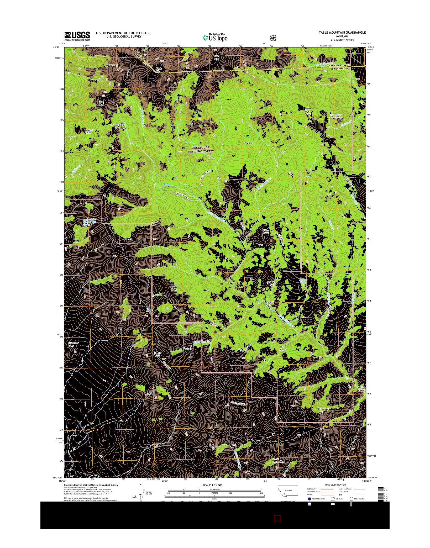 USGS US TOPO 7.5-MINUTE MAP FOR TABLE MOUNTAIN, MT 2017