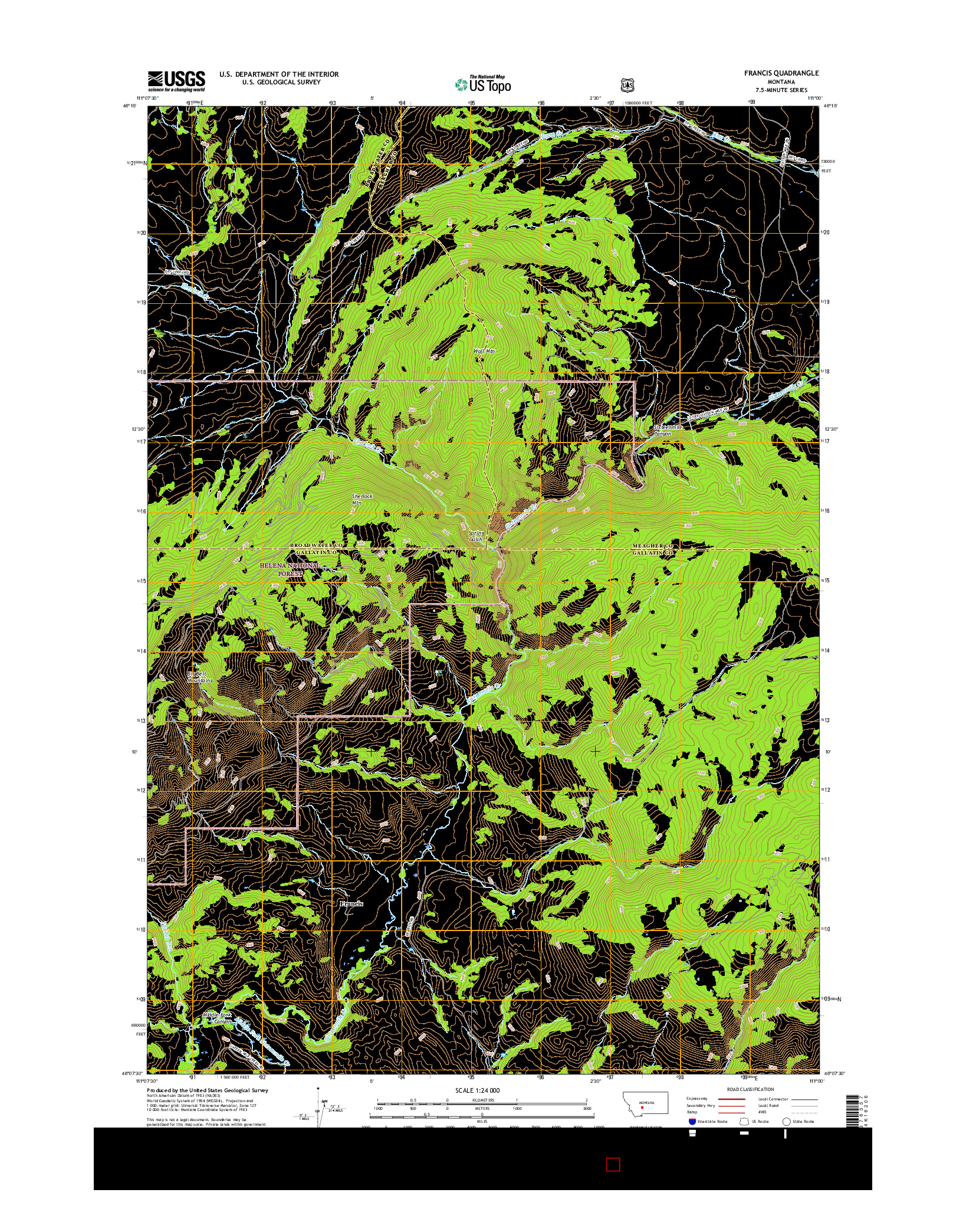 USGS US TOPO 7.5-MINUTE MAP FOR FRANCIS, MT 2017