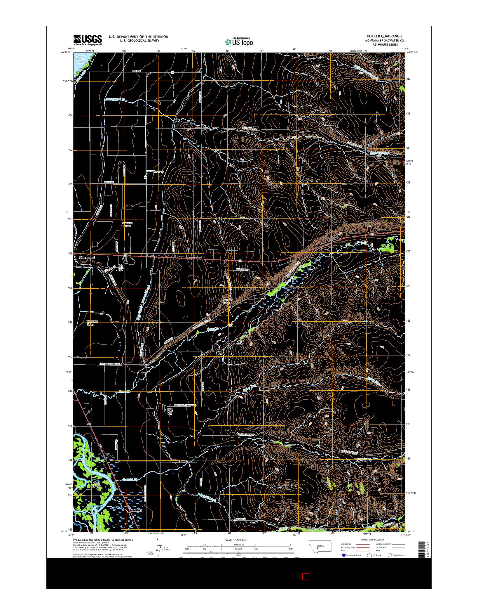 USGS US TOPO 7.5-MINUTE MAP FOR HOLKER, MT 2017