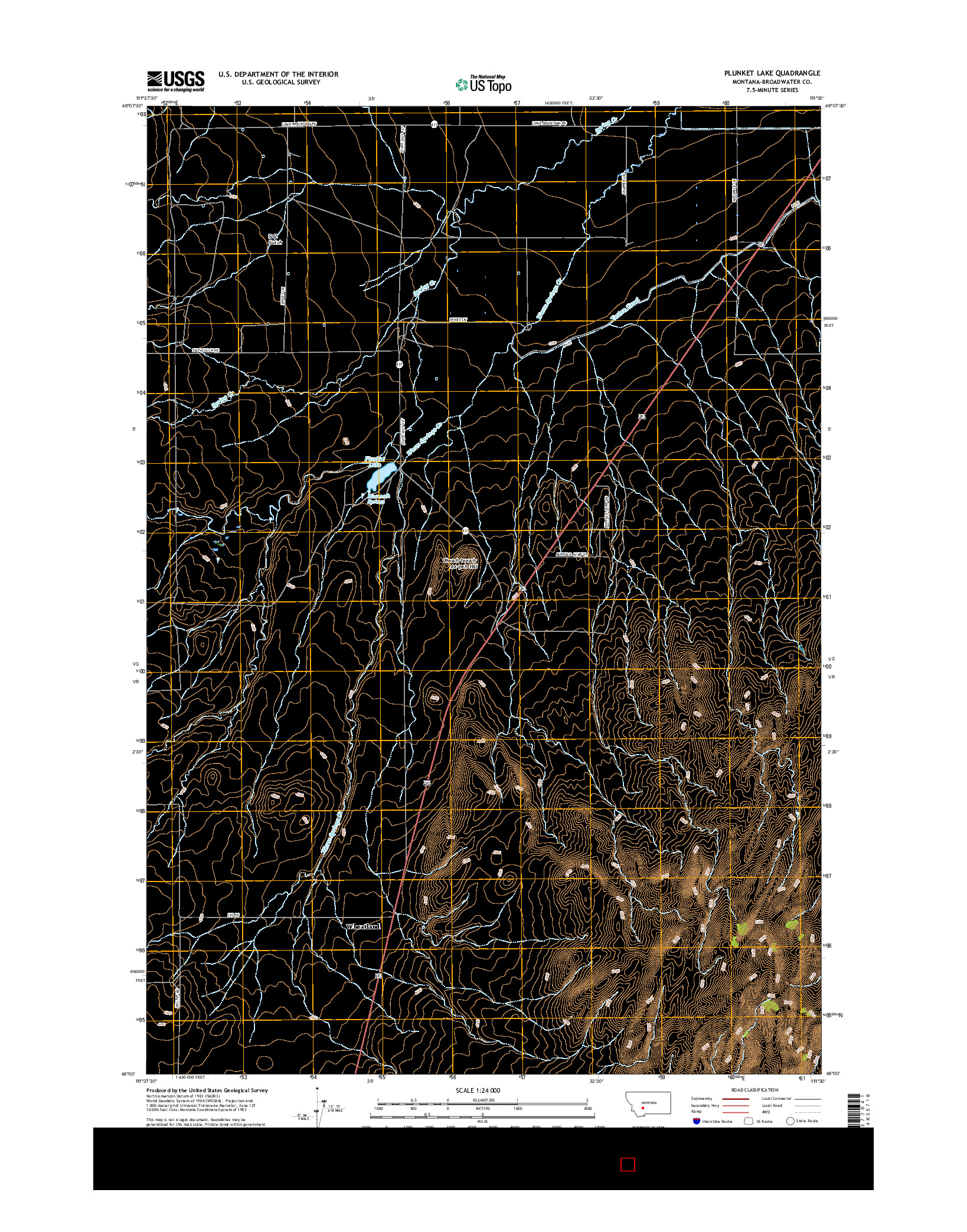 USGS US TOPO 7.5-MINUTE MAP FOR PLUNKET LAKE, MT 2017