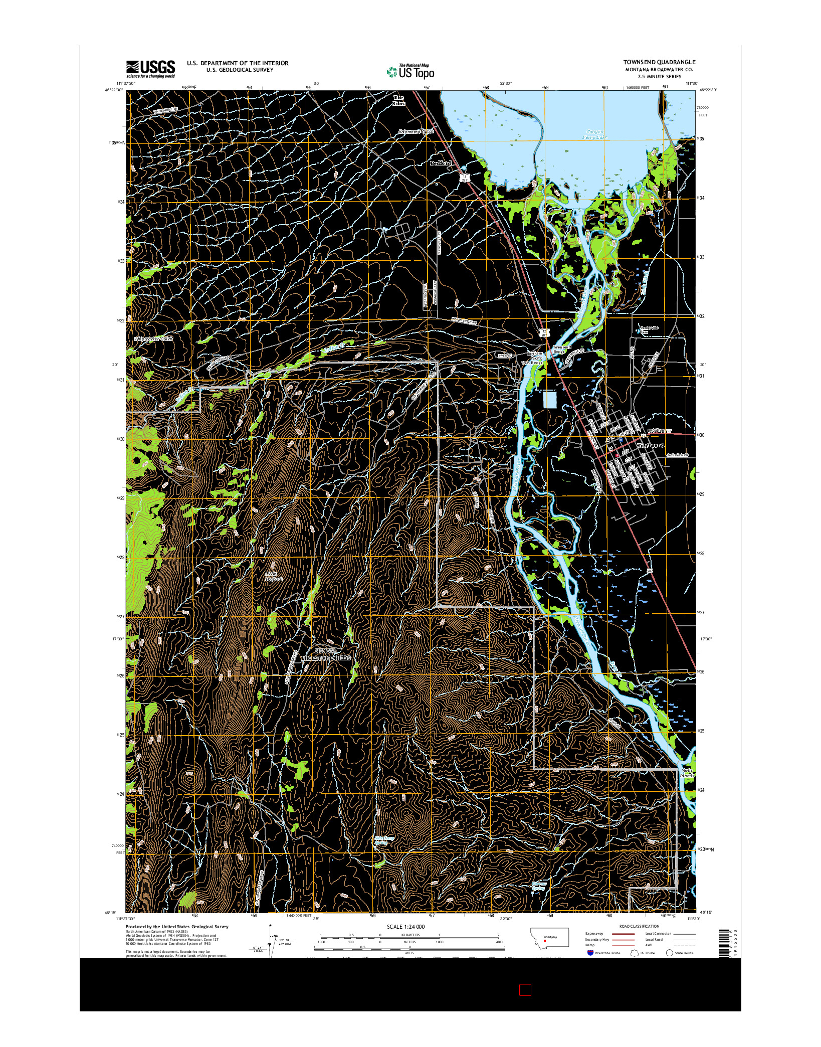 USGS US TOPO 7.5-MINUTE MAP FOR TOWNSEND, MT 2017