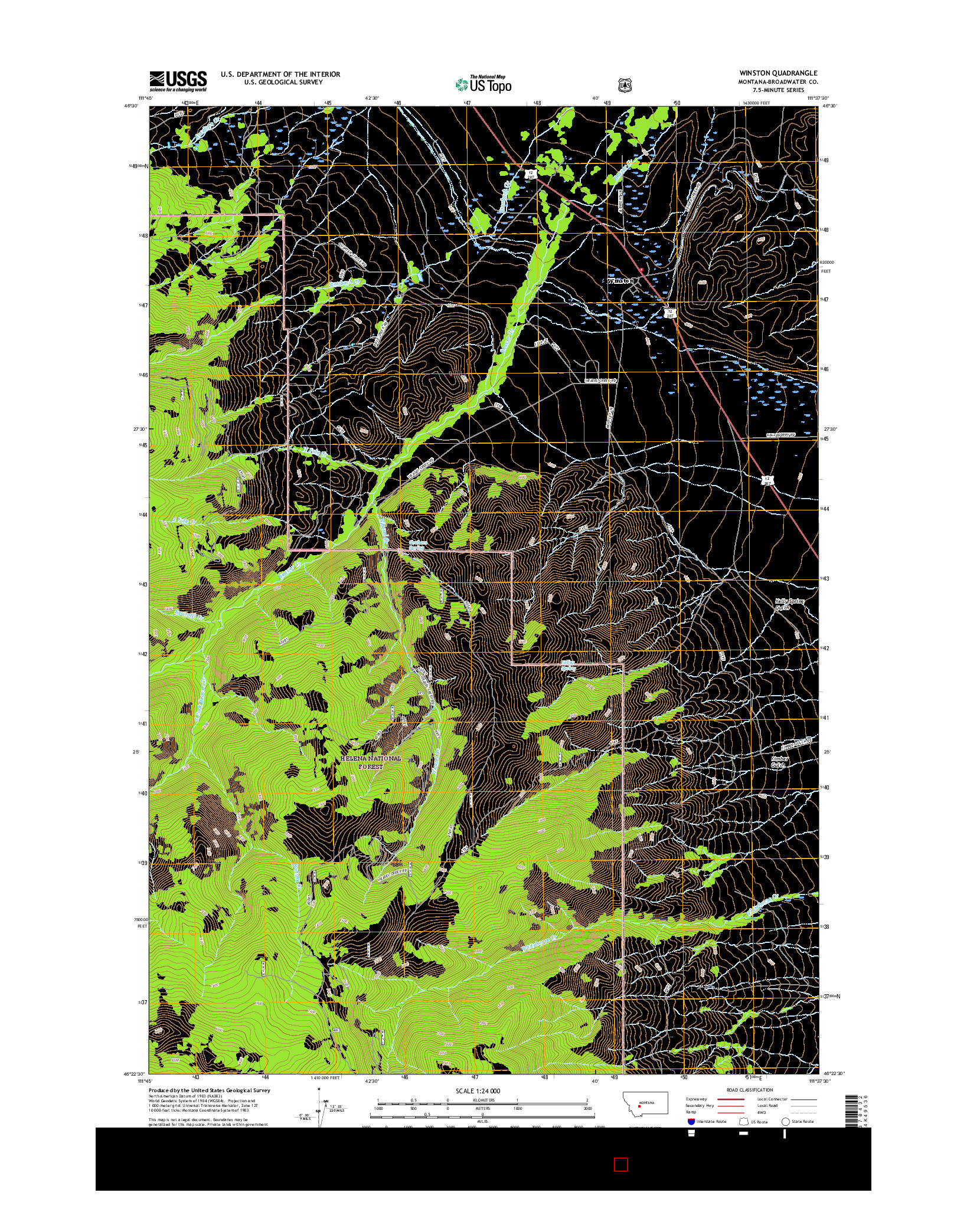 USGS US TOPO 7.5-MINUTE MAP FOR WINSTON, MT 2017