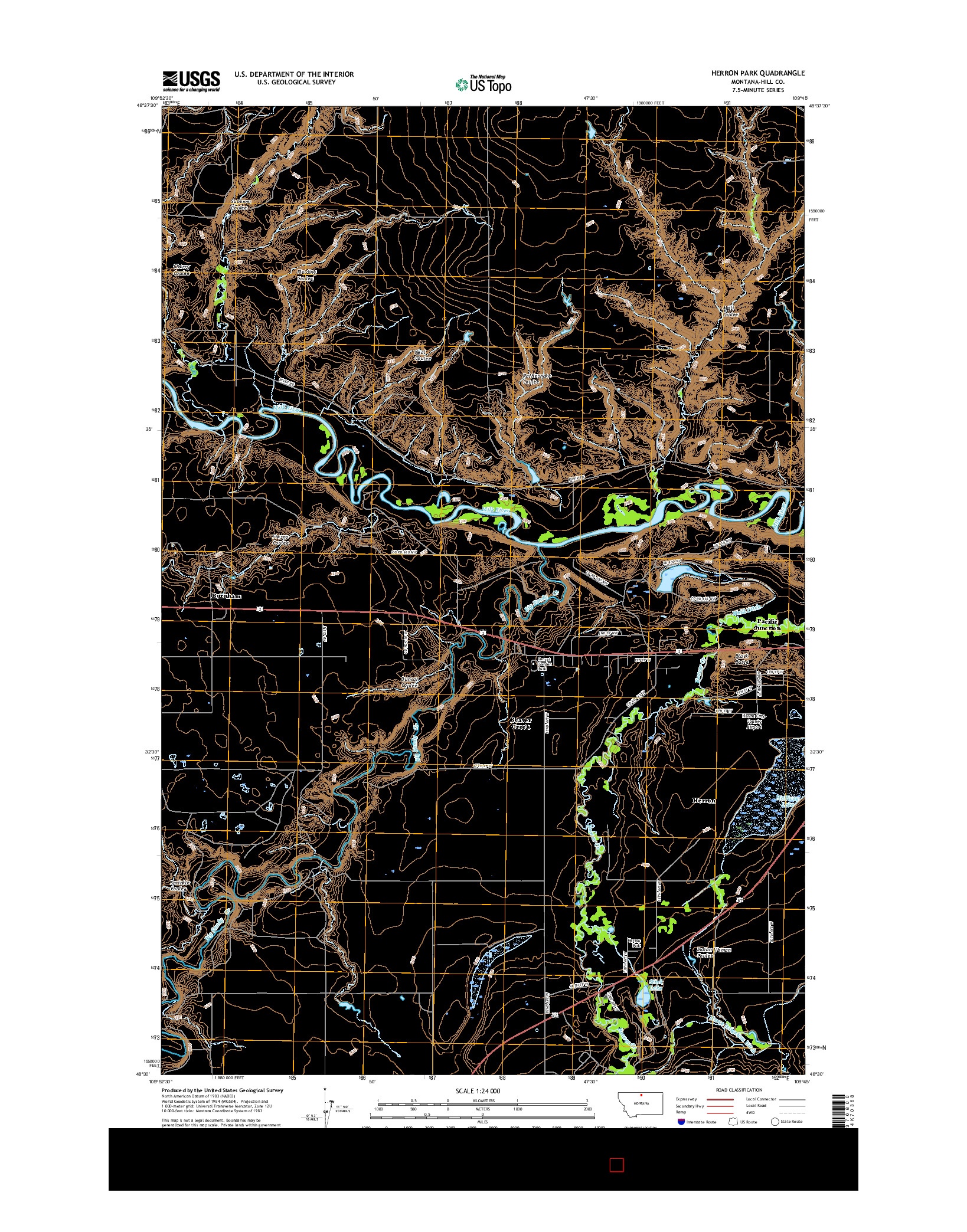 USGS US TOPO 7.5-MINUTE MAP FOR HERRON PARK, MT 2017