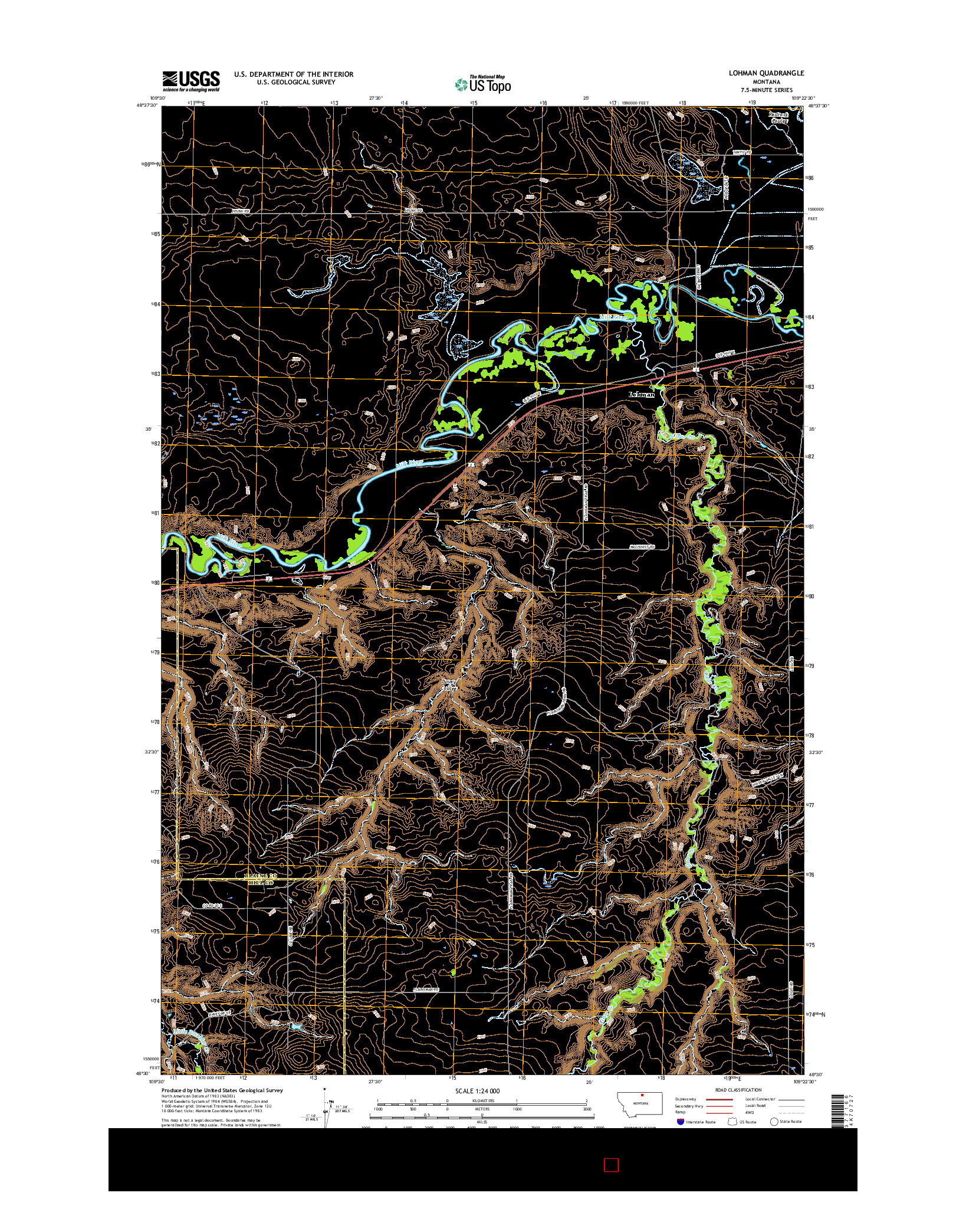 USGS US TOPO 7.5-MINUTE MAP FOR LOHMAN, MT 2017