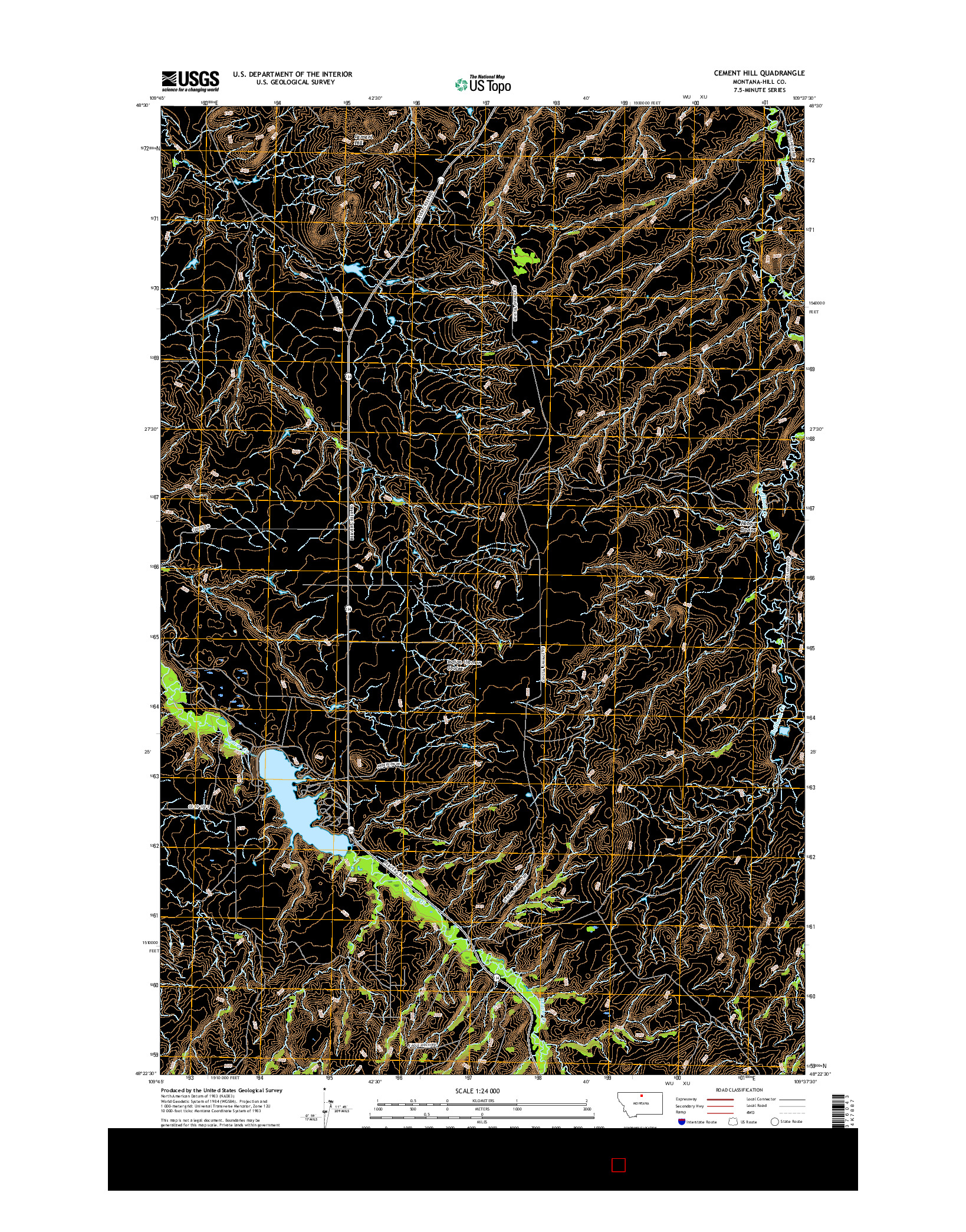 USGS US TOPO 7.5-MINUTE MAP FOR CEMENT HILL, MT 2017