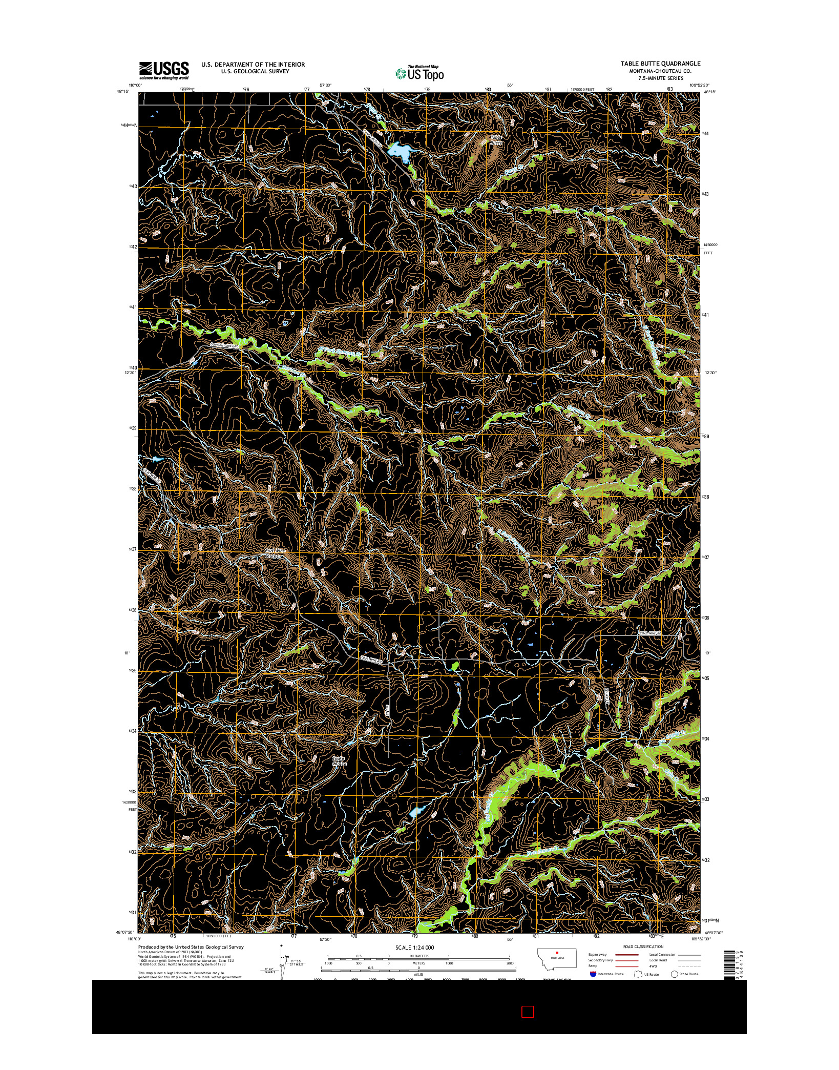 USGS US TOPO 7.5-MINUTE MAP FOR TABLE BUTTE, MT 2017