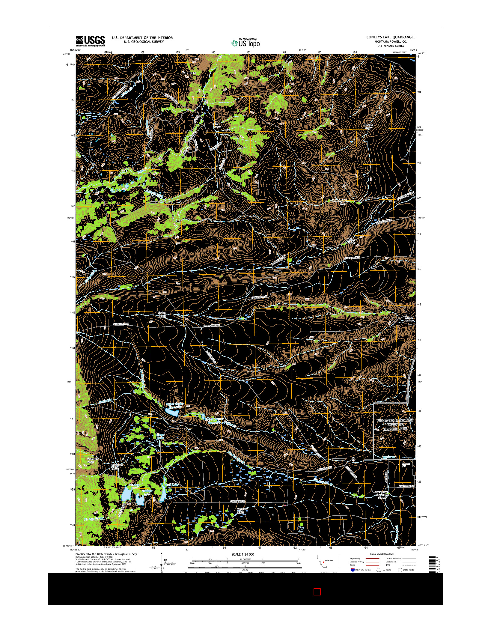 USGS US TOPO 7.5-MINUTE MAP FOR CONLEYS LAKE, MT 2017