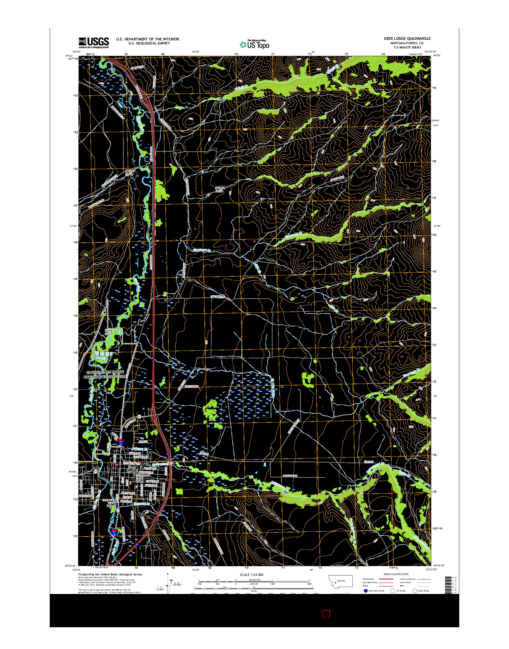 USGS US TOPO 7.5-MINUTE MAP FOR DEER LODGE, MT 2017