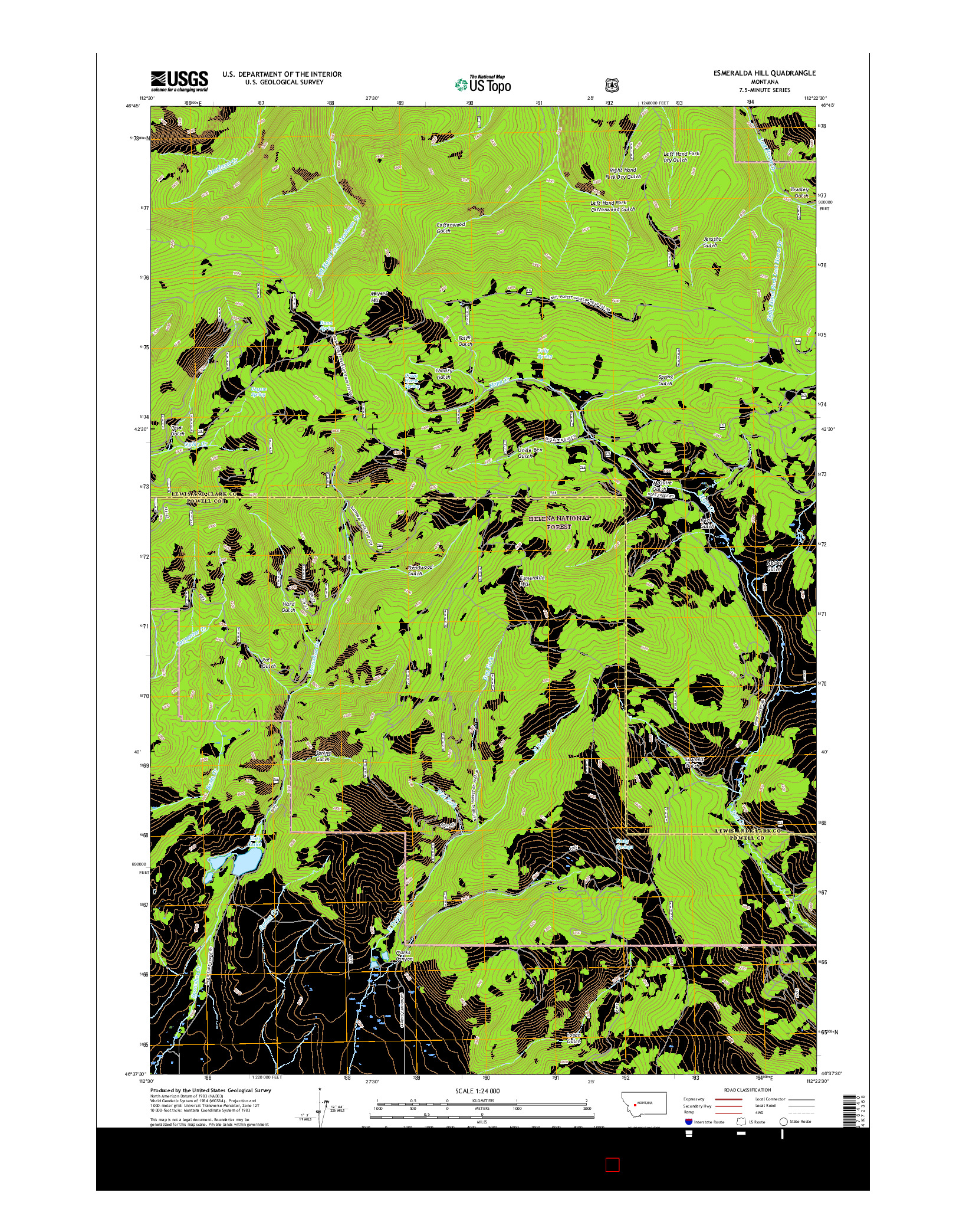 USGS US TOPO 7.5-MINUTE MAP FOR ESMERALDA HILL, MT 2017