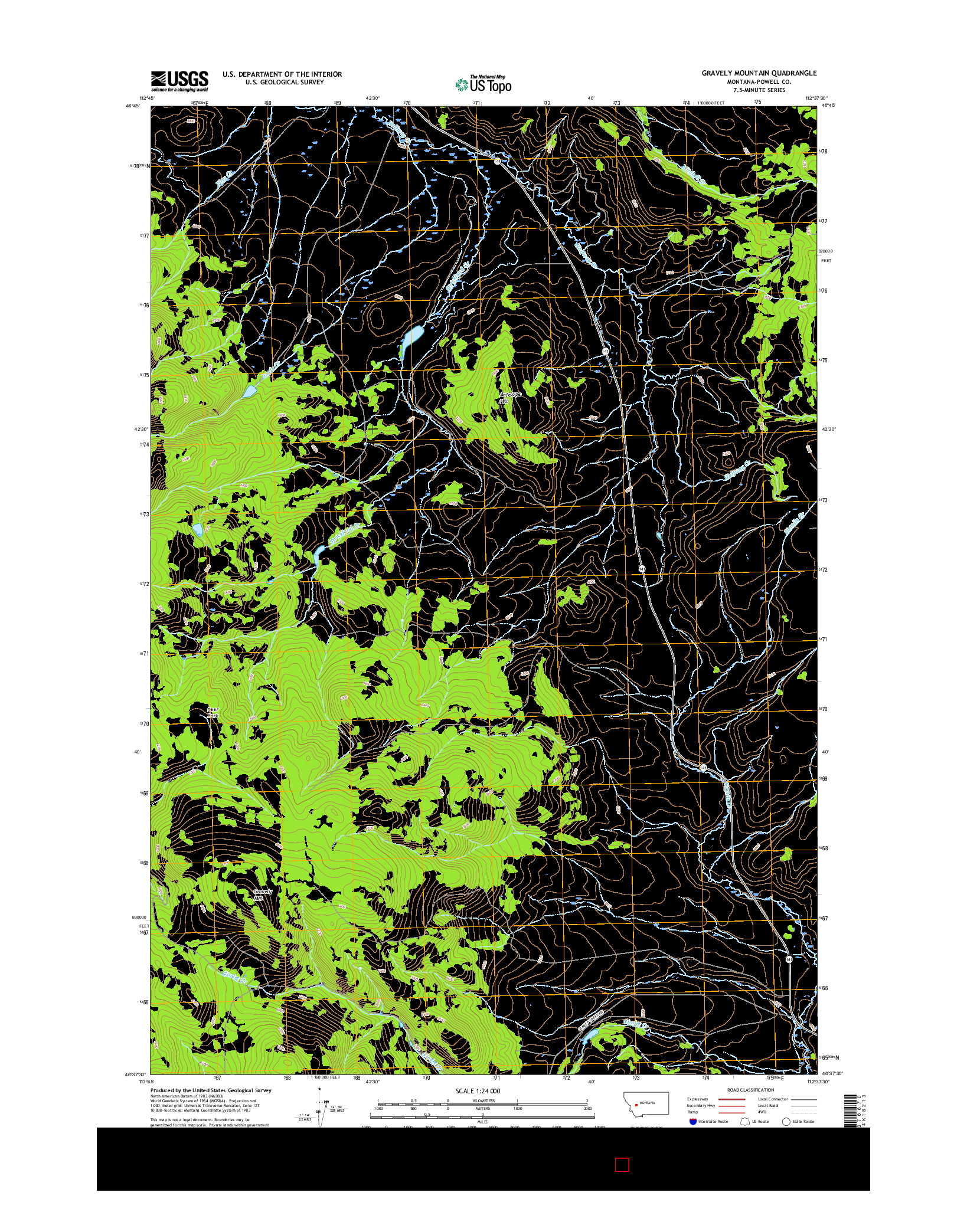 USGS US TOPO 7.5-MINUTE MAP FOR GRAVELY MOUNTAIN, MT 2017