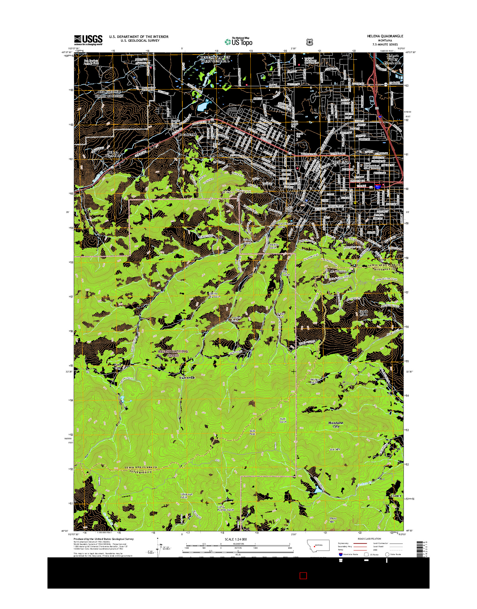 USGS US TOPO 7.5-MINUTE MAP FOR HELENA, MT 2017