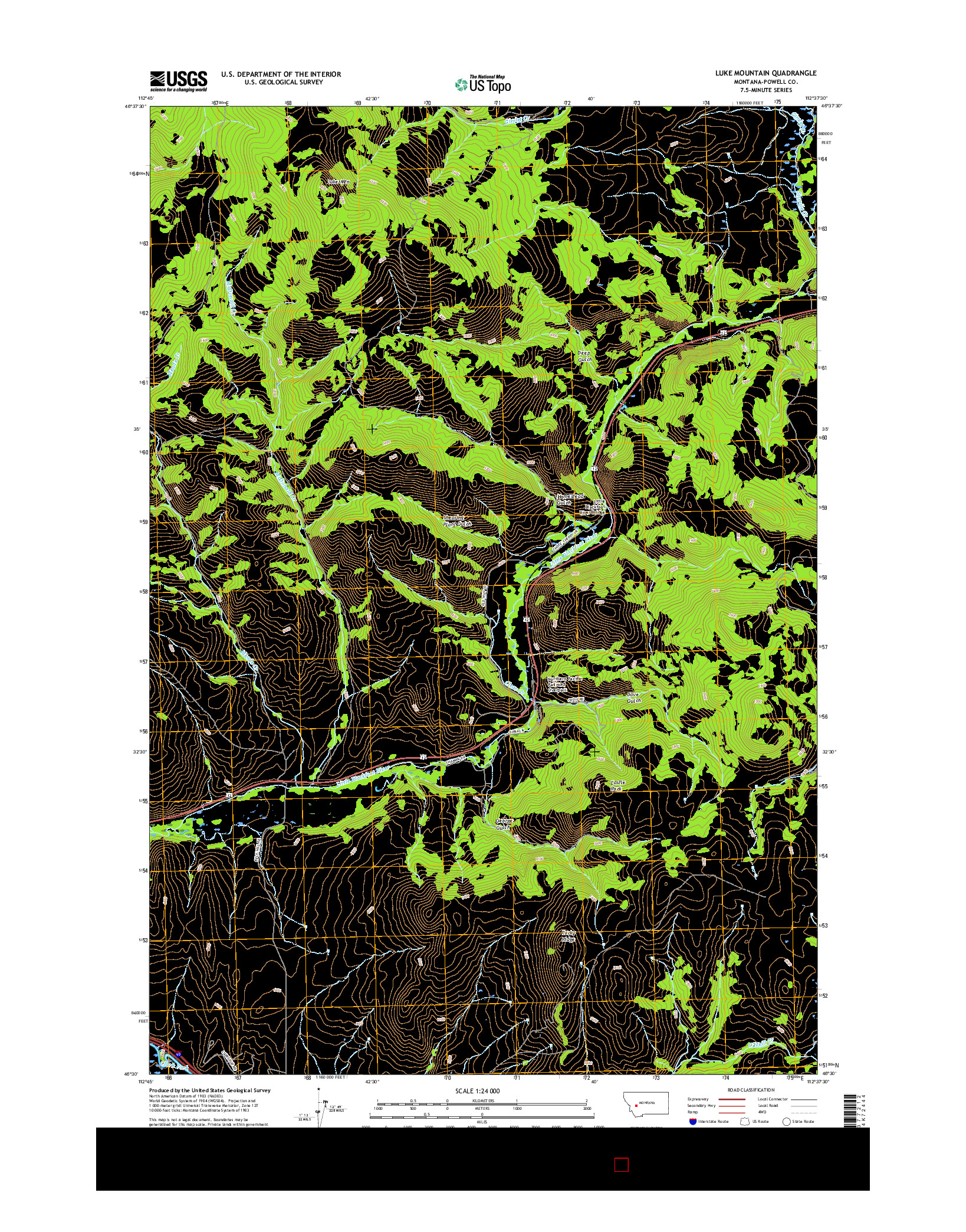 USGS US TOPO 7.5-MINUTE MAP FOR LUKE MOUNTAIN, MT 2017